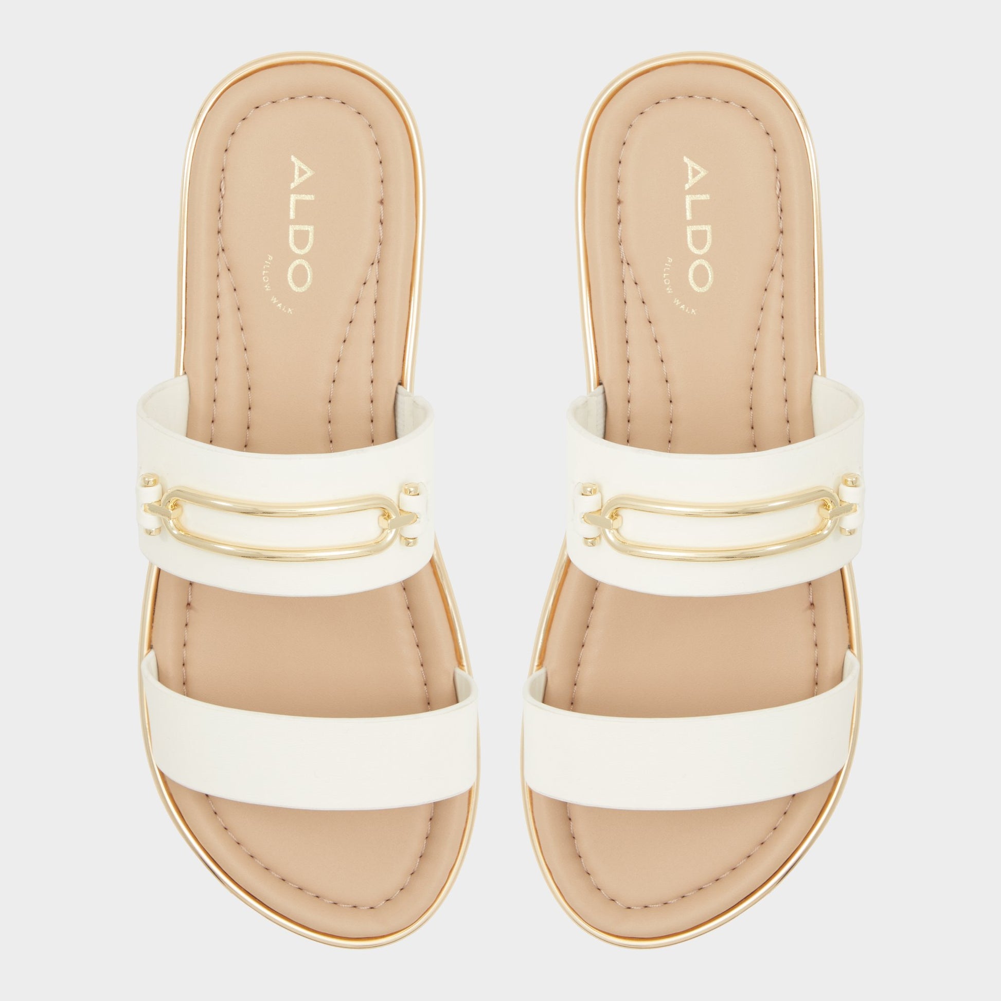 Top-down view of the White Lagoon Strappy flat sandal
