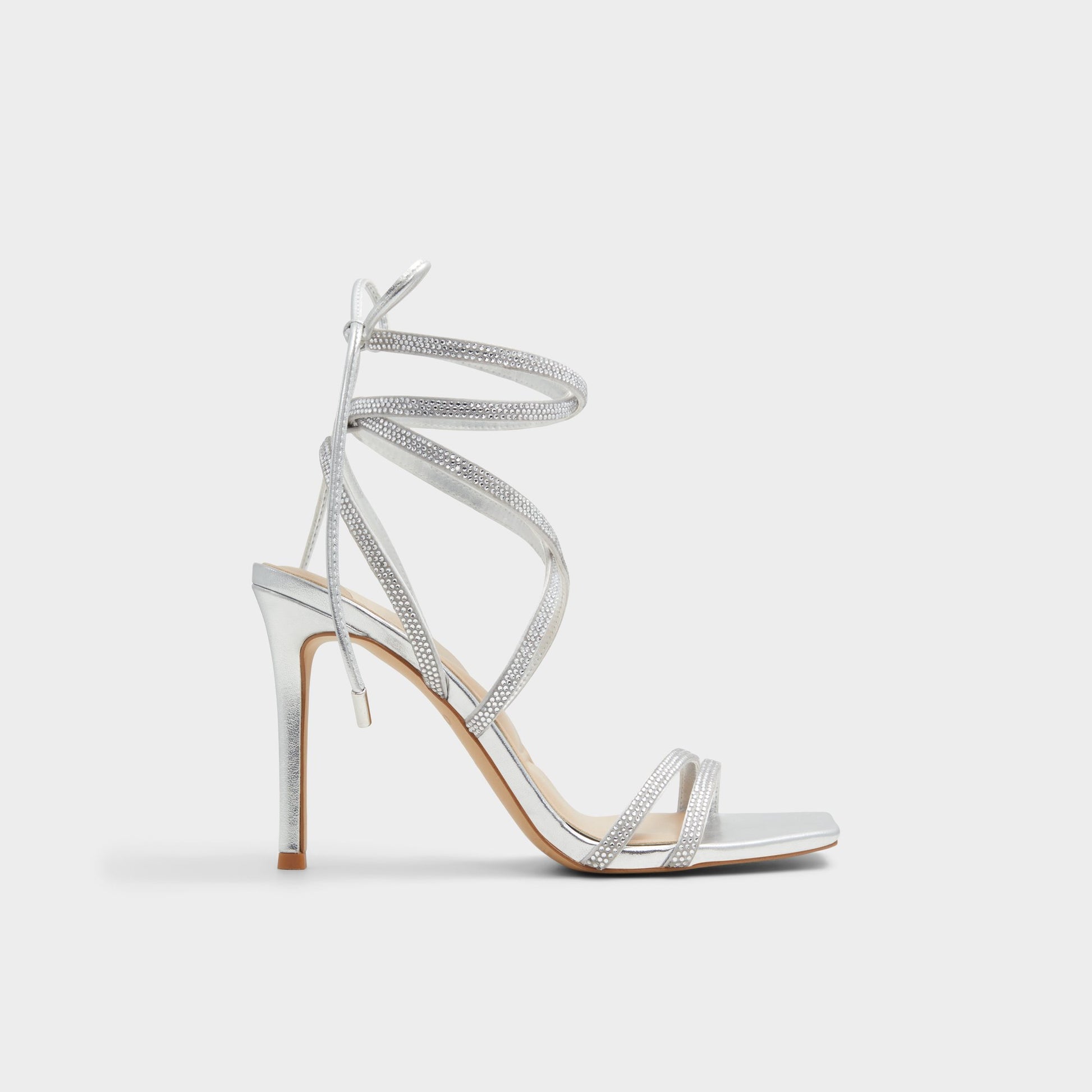 Main View of Silver Phaedra Strappy stiletto sandal for Womens