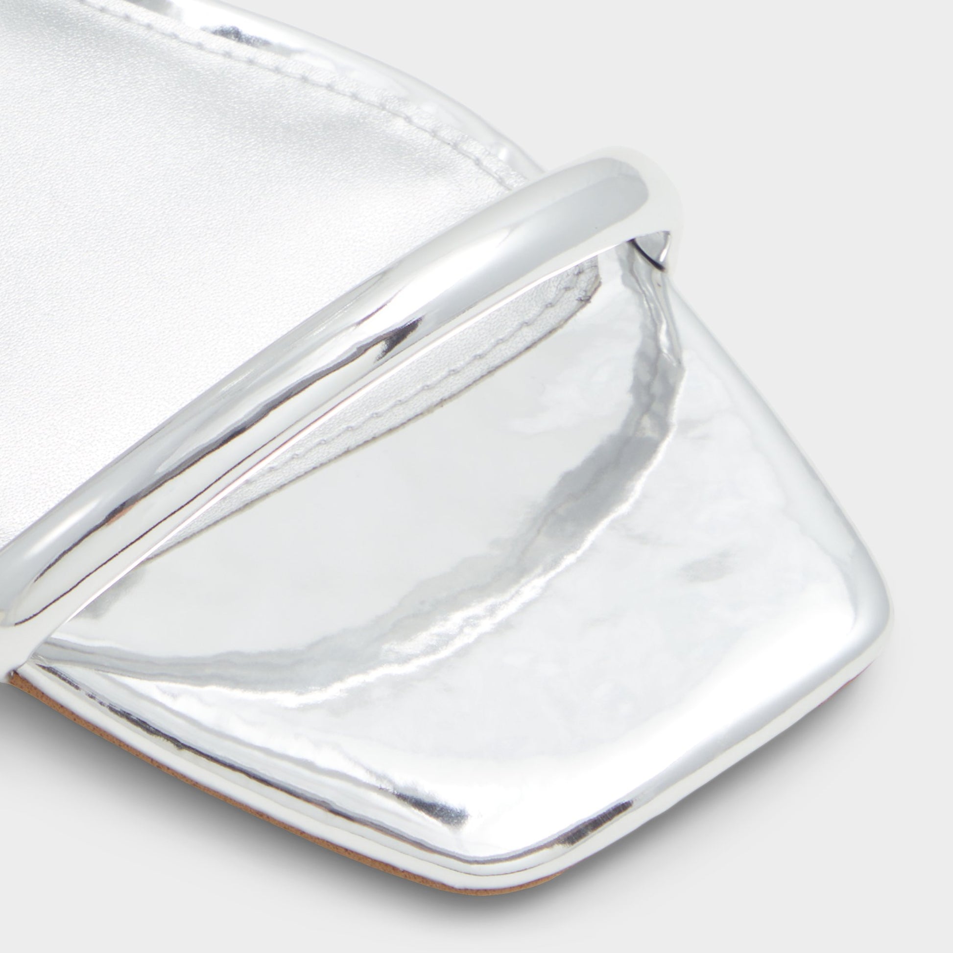 Close-up of the Silver Spinna Strappy sandal