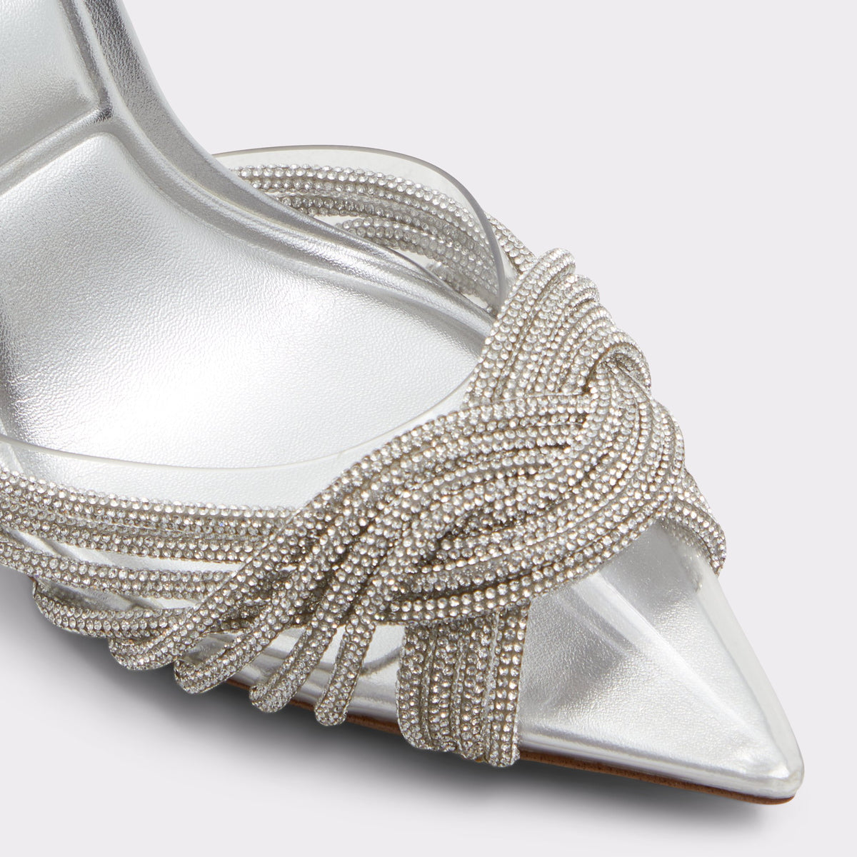 Close-up of the Silver Bethy Sling back