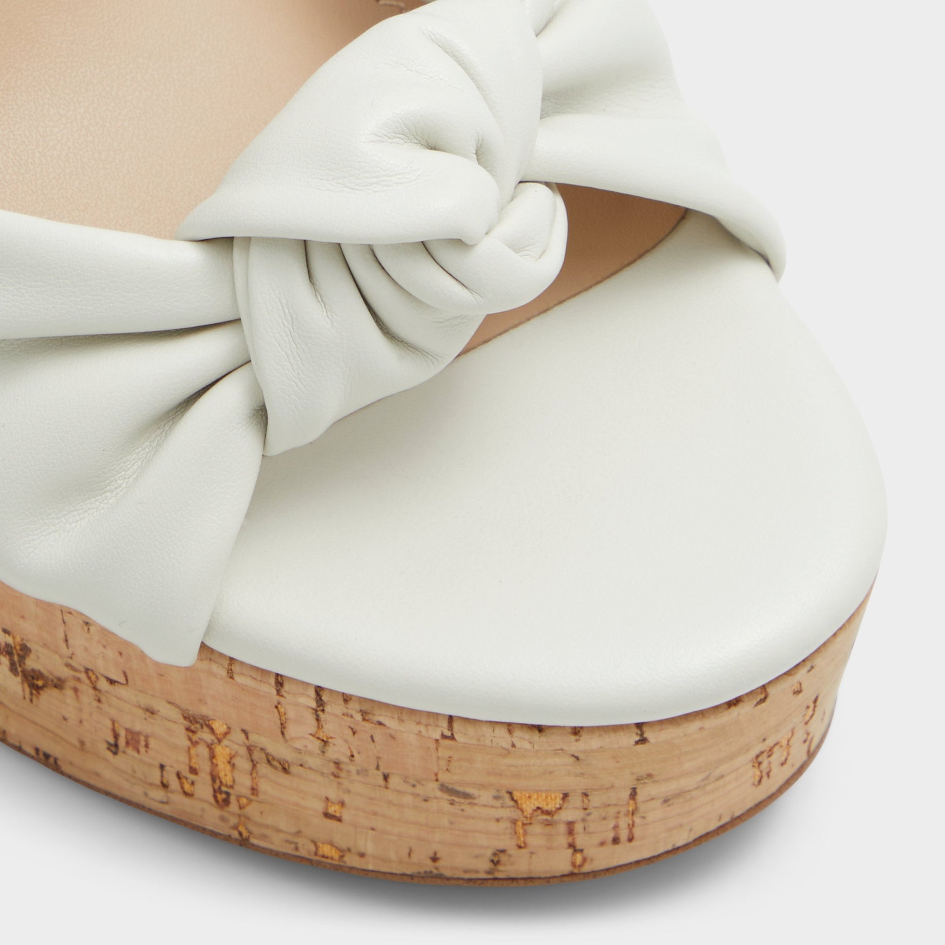Close-up of the White/Bone Ulialdan Strappy heeled sandal