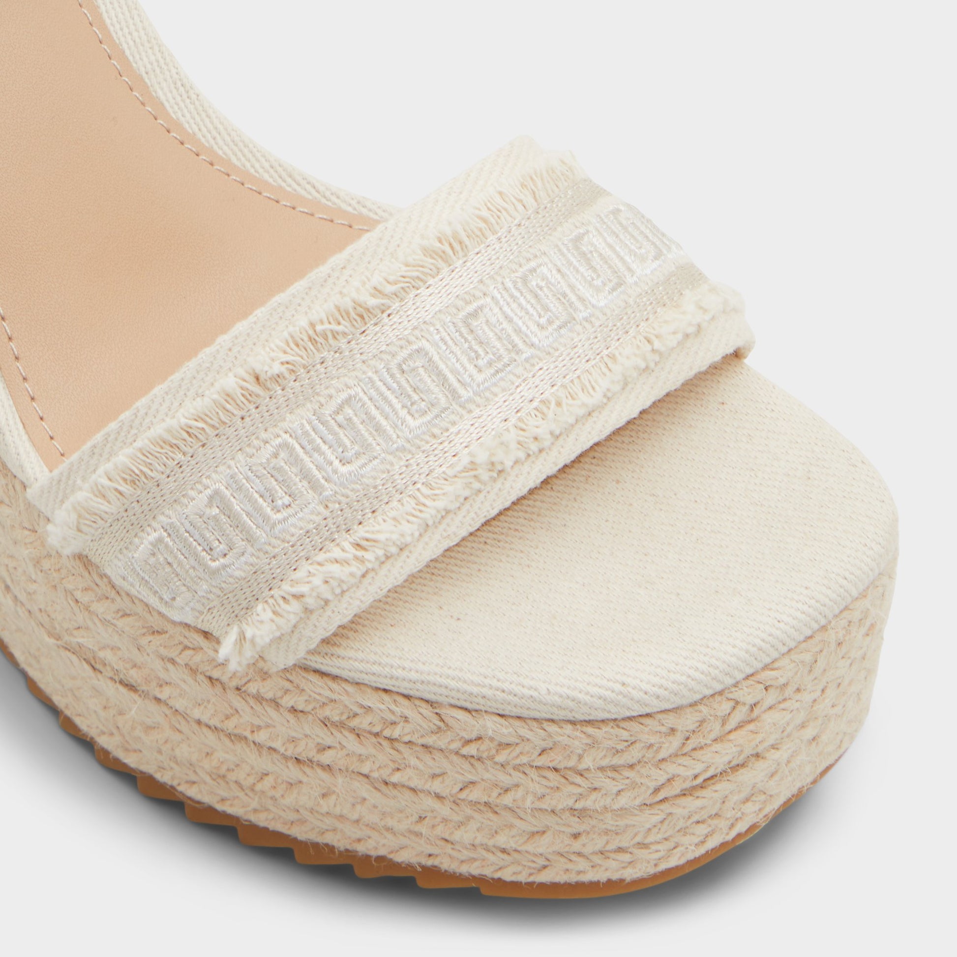 Close-up of the Other white Aberitram Wedge sandal