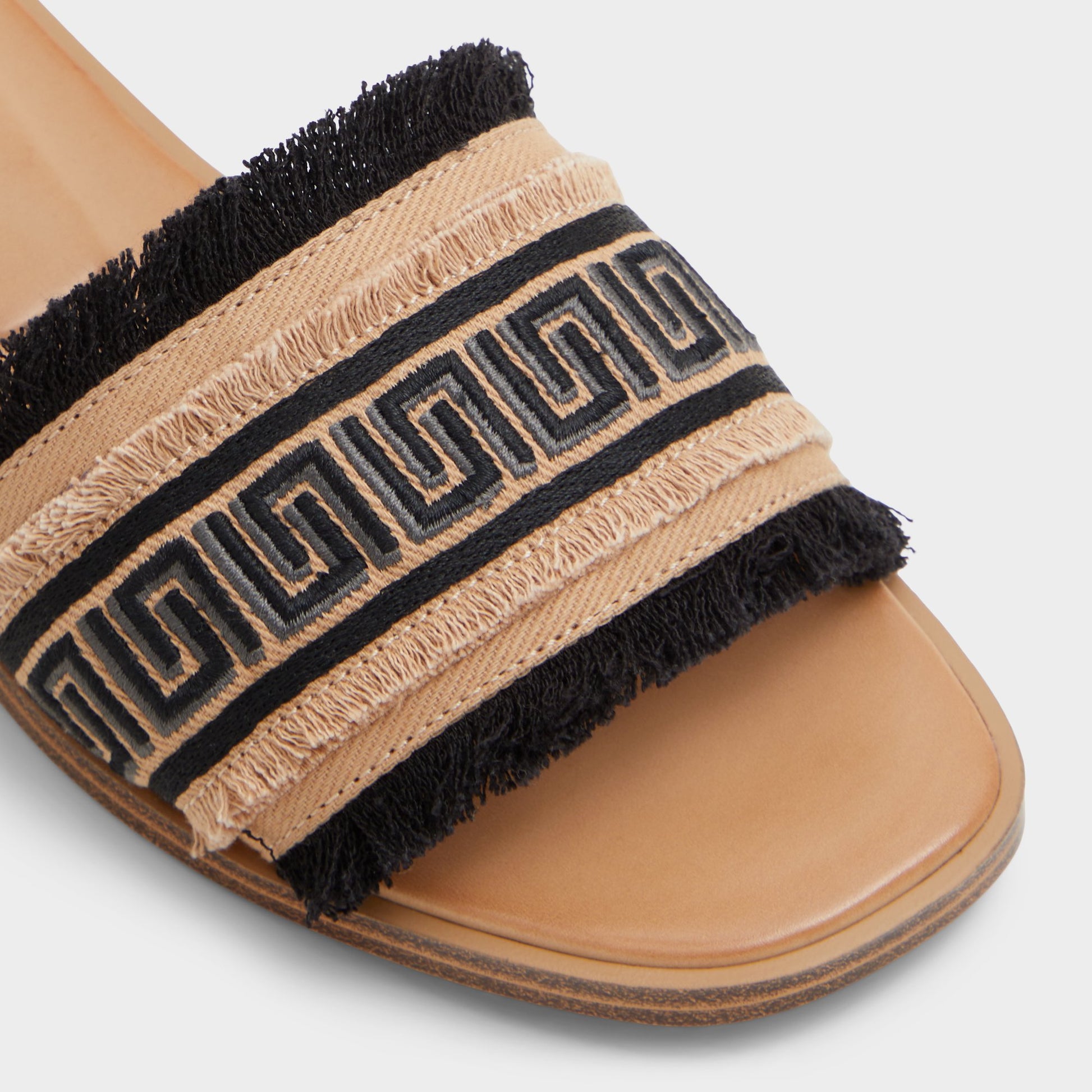 Close-up of the Open Black Nalani Slide sandal
