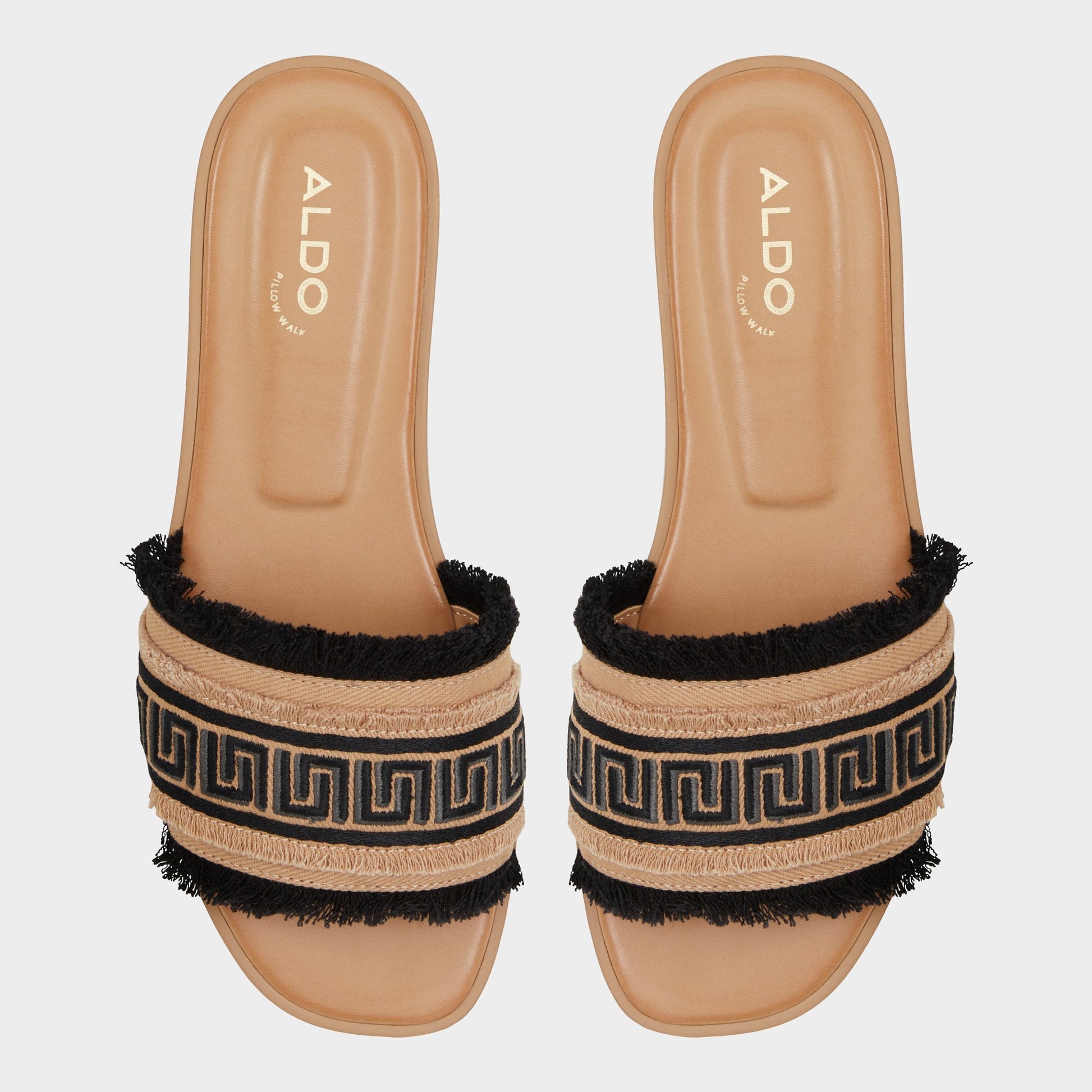 Top-down view of the Open Black Nalani Slide sandal