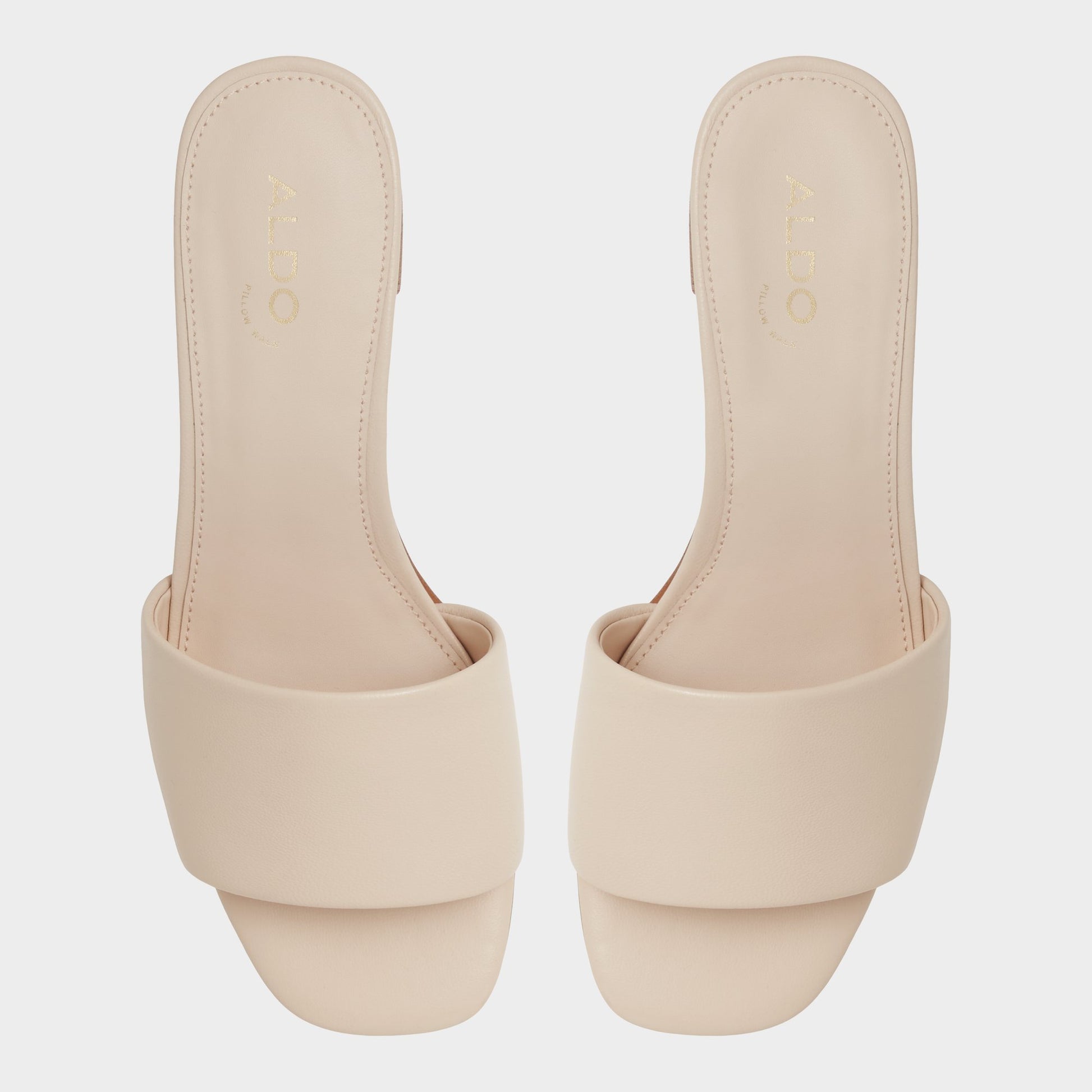 Top-down view of the Other Beige Claudina Heeled mule