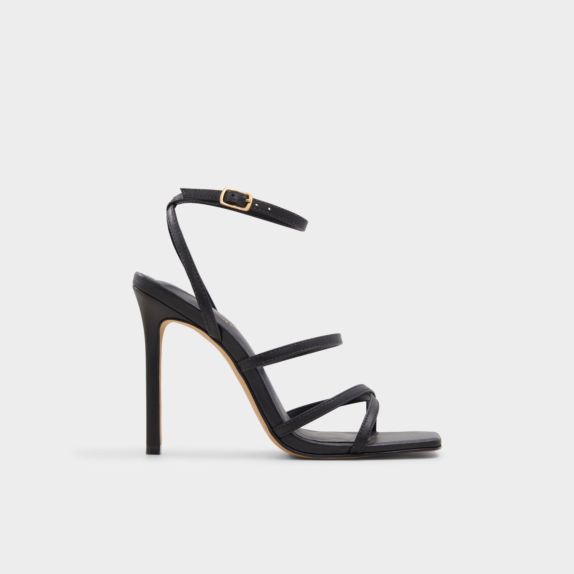 Main View of Black Galoi Strappy heeled sandal for Womens