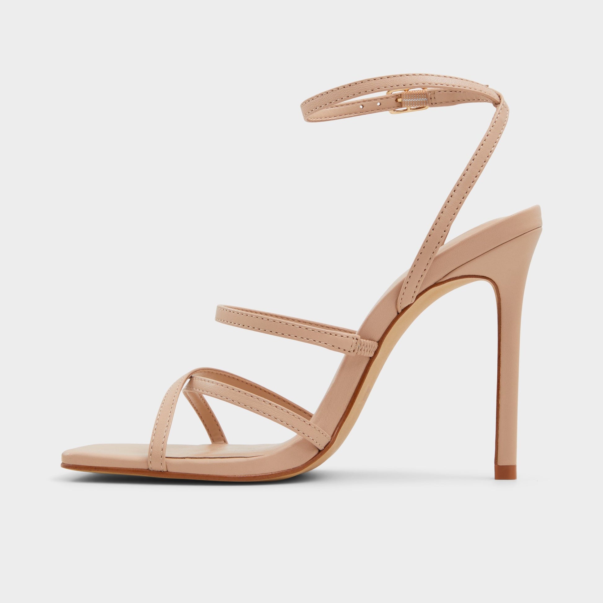 Side view of Bone Galoi Strappy heeled sandal
