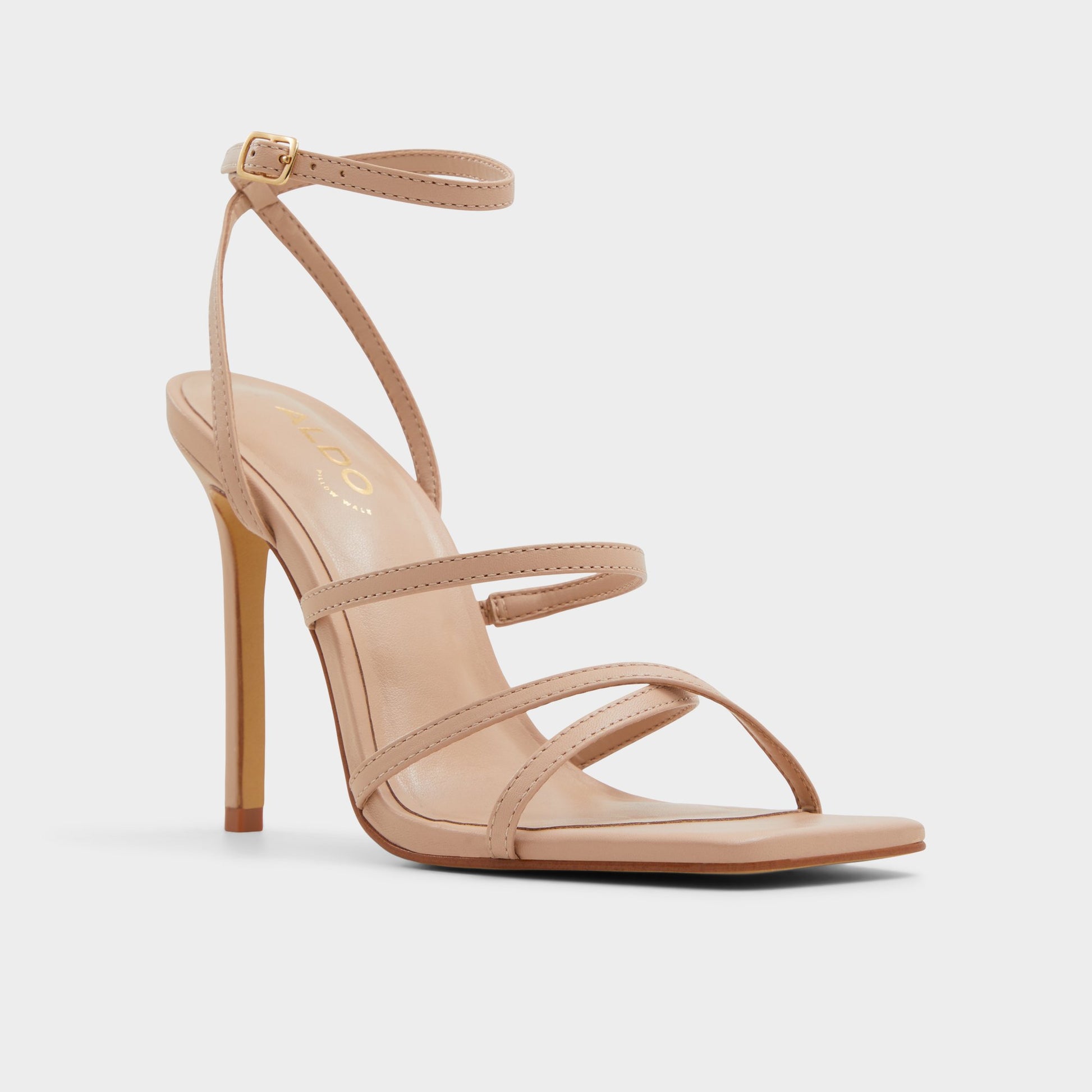 Three-quarter angle of Bone Galoi Strappy heeled sandal's front side