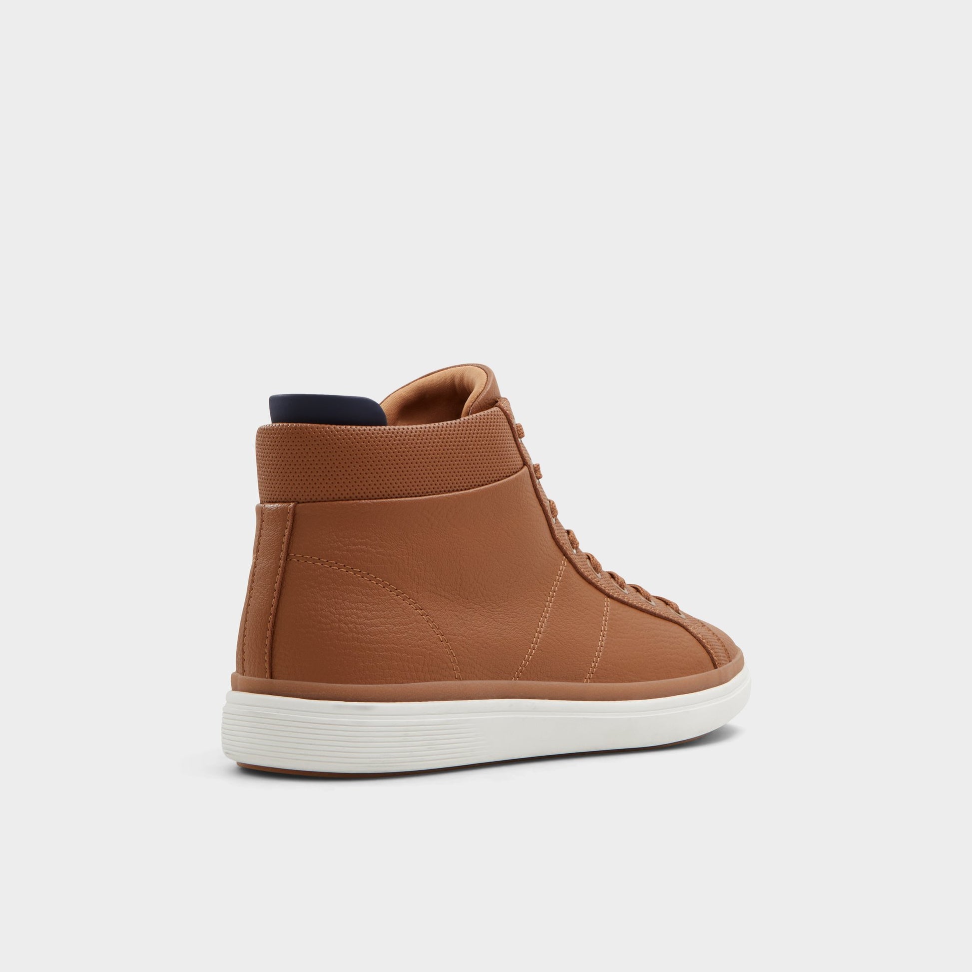 Three-quarter angle of Light Brown Montague High top sneaker's back side