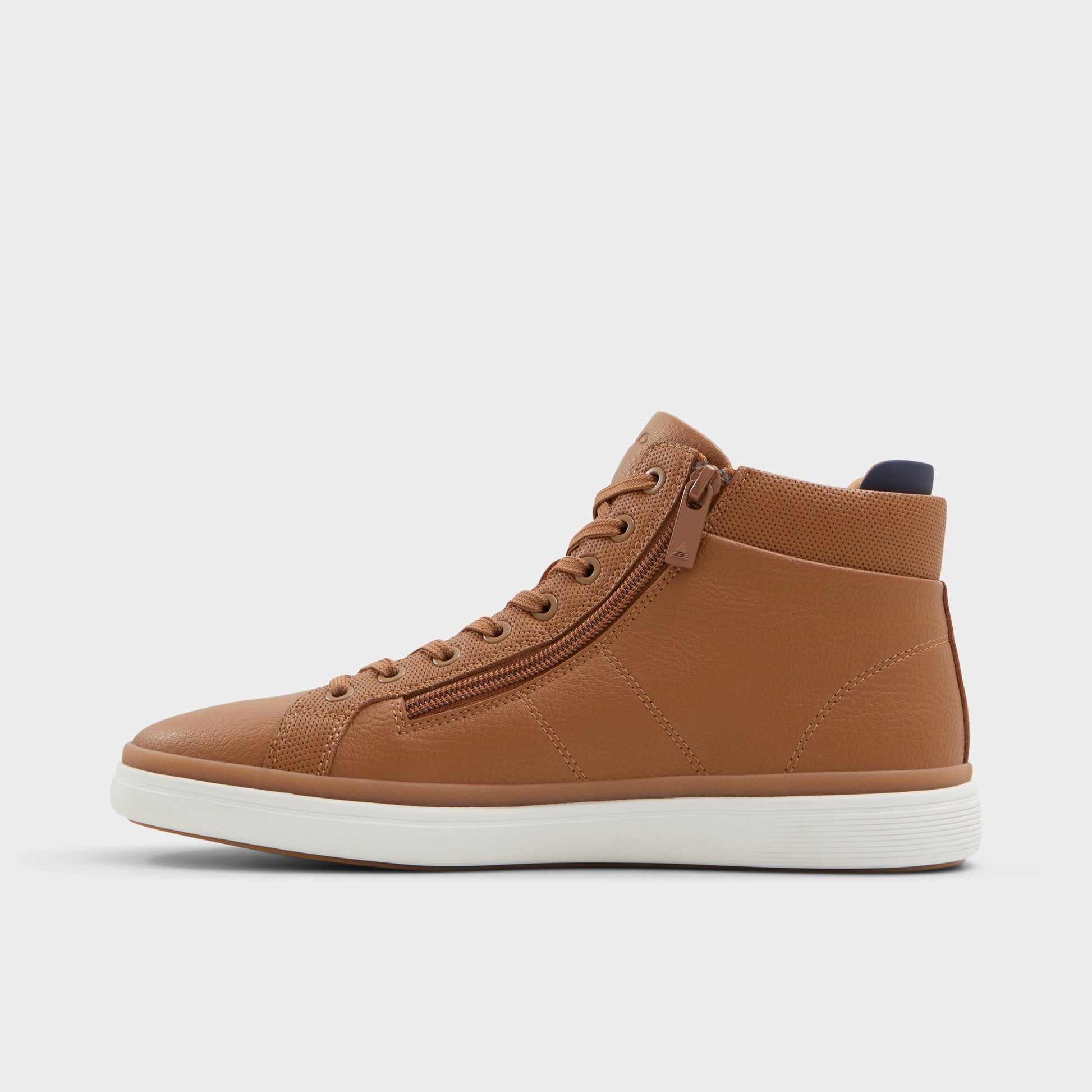 Side view of Light Brown Montague High top sneaker