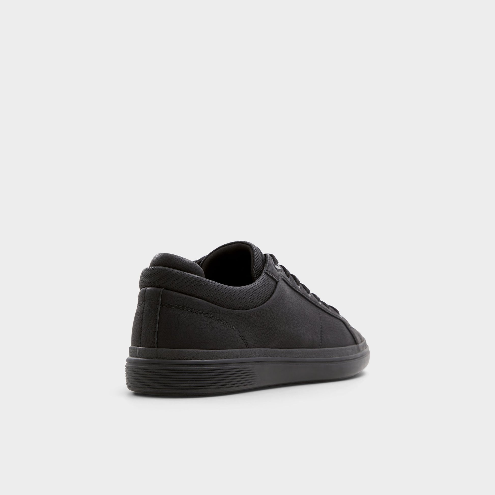 Three-quarter angle of Black/Black Finespec Low top sneaker's back side