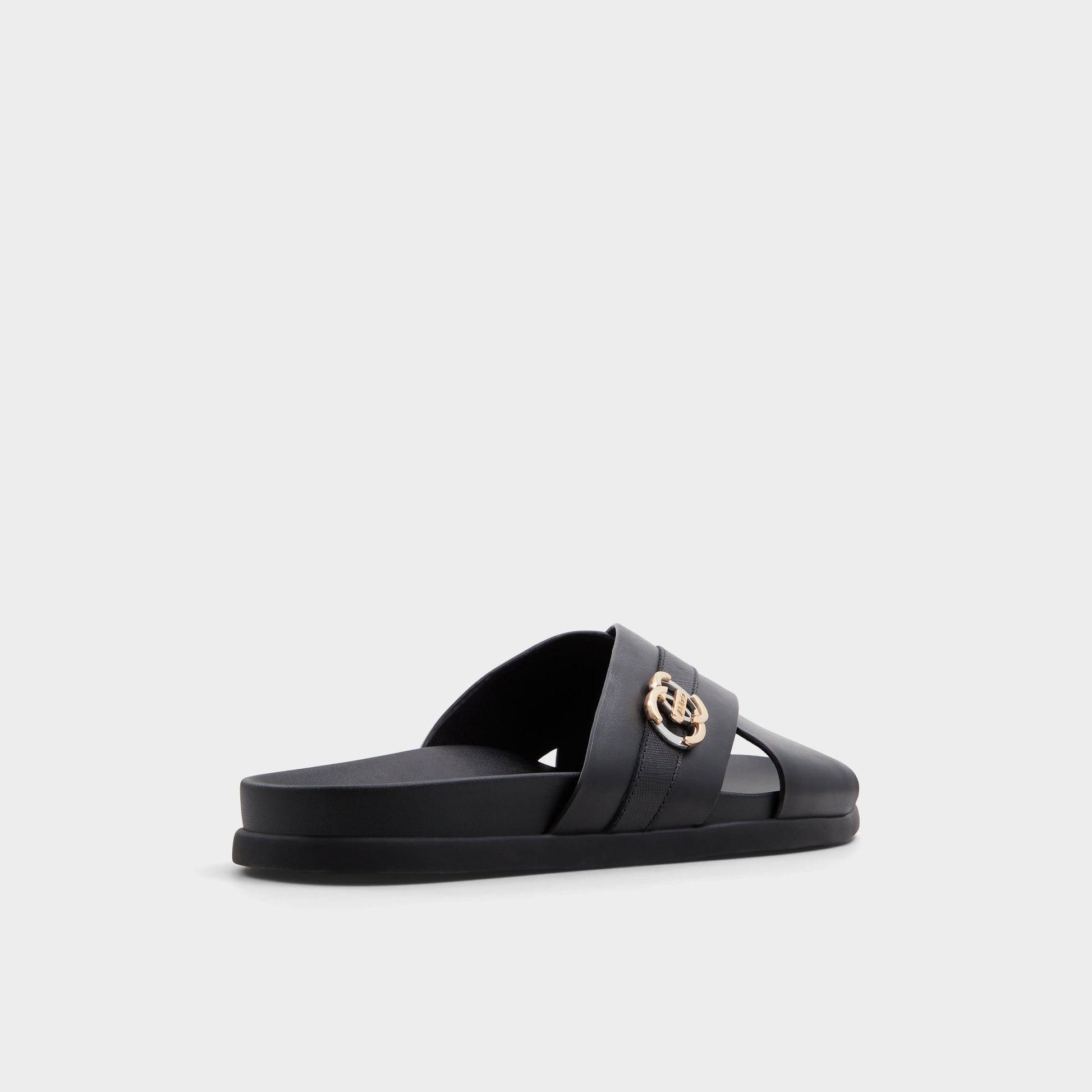 Three-quarter angle of Black Delmar Flip flop's back side