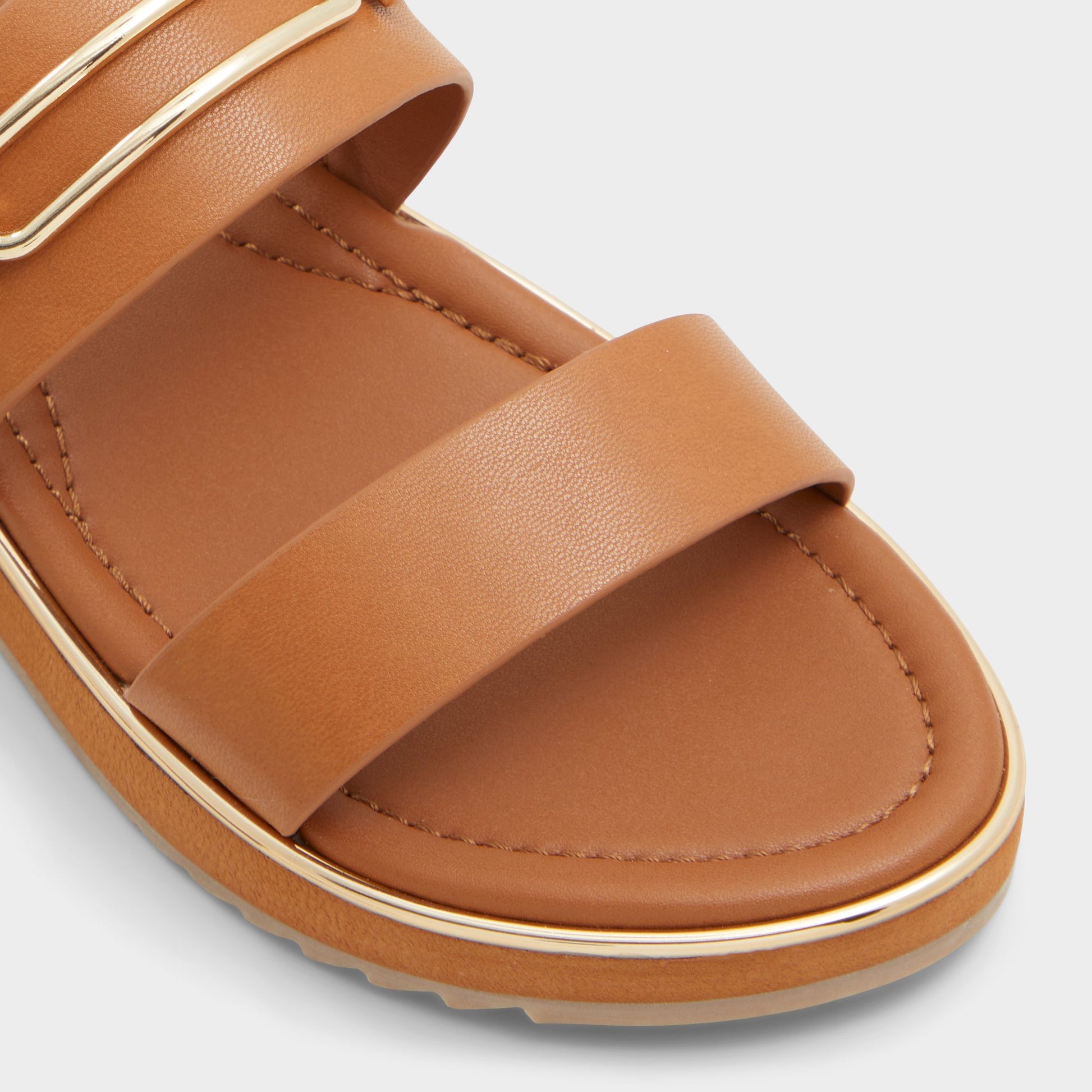 Close-up of the Other Brown Lagoon Strappy flat sandal