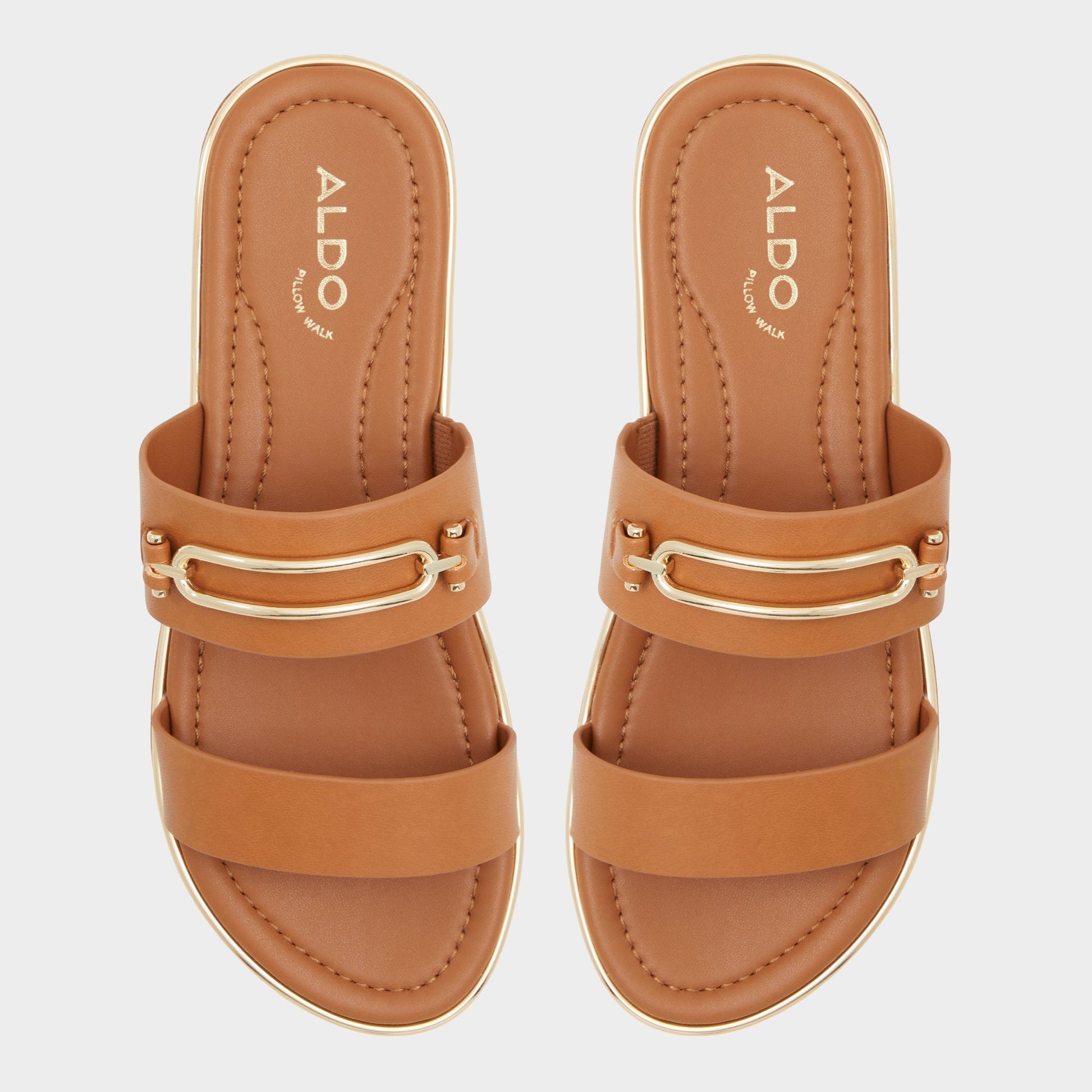 Top-down view of the Other Brown Lagoon Strappy flat sandal