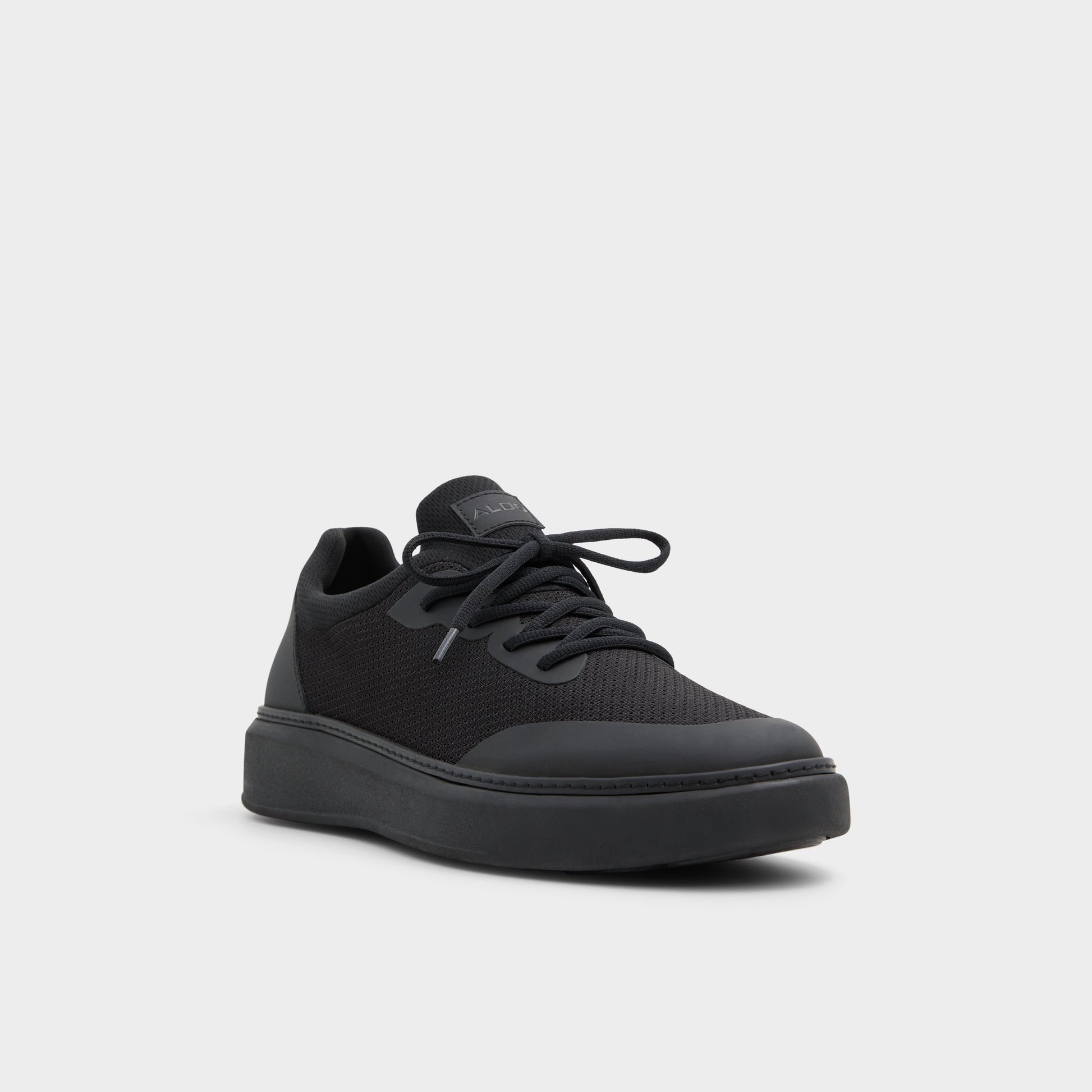 Three-quarter angle of Black/Black Lewiston Low top sneaker's front side
