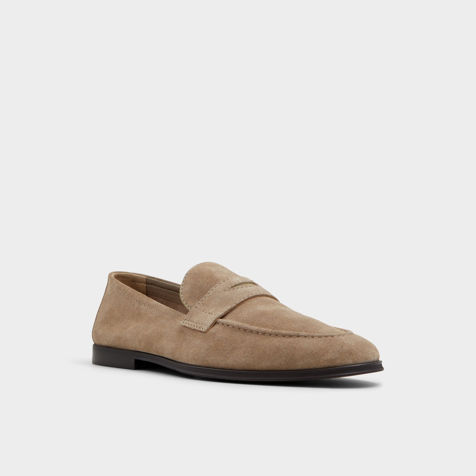 Three-quarter angle of Beige Journey Loafer's front side