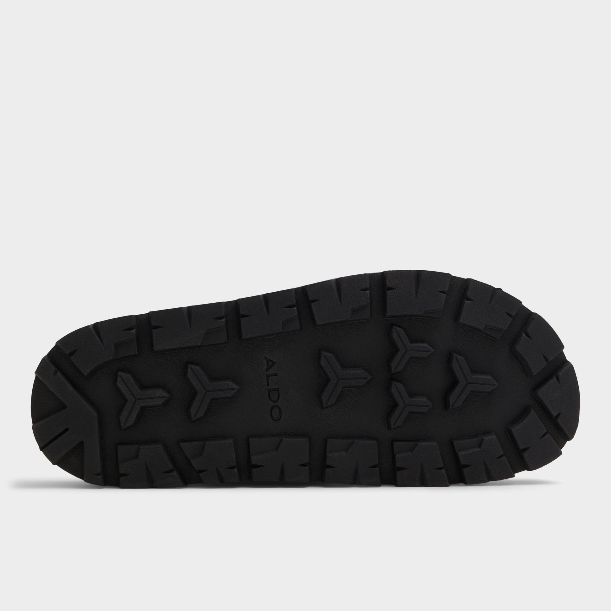 View of Open Black Deniels Slide sandal's sole