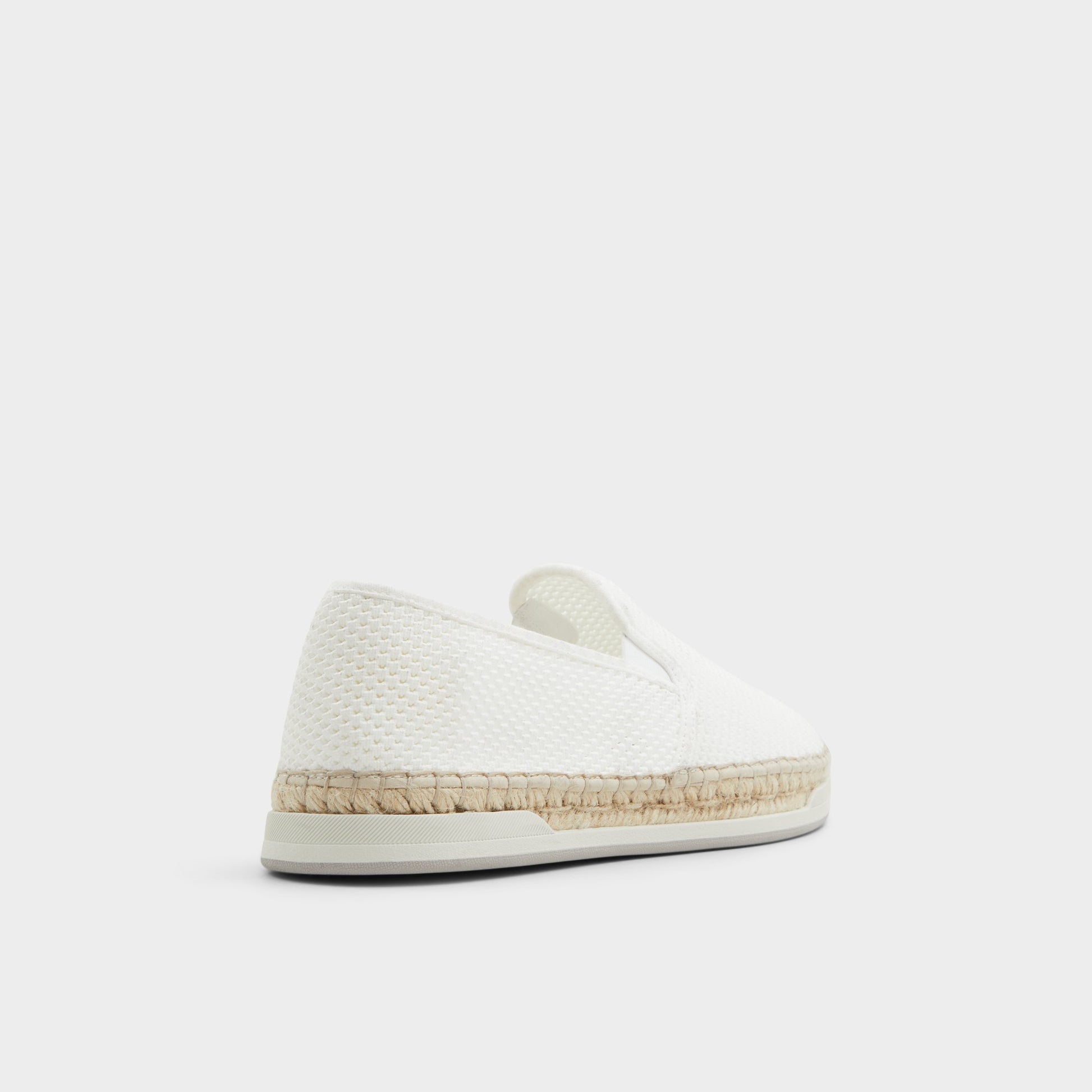 Three-quarter angle of White Johnney Espadrille's back side