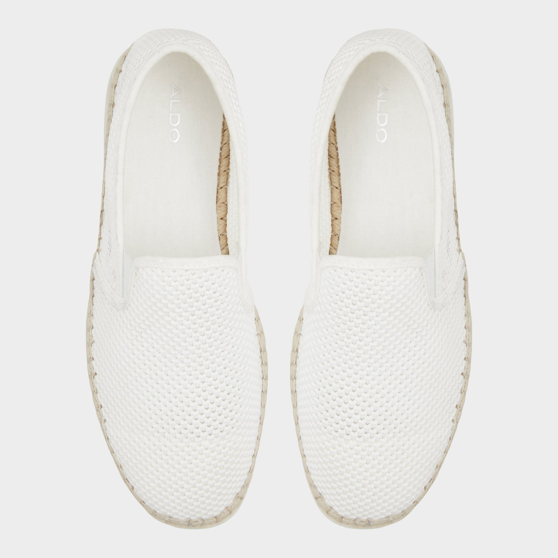 Top-down view of the White Johnney Espadrille