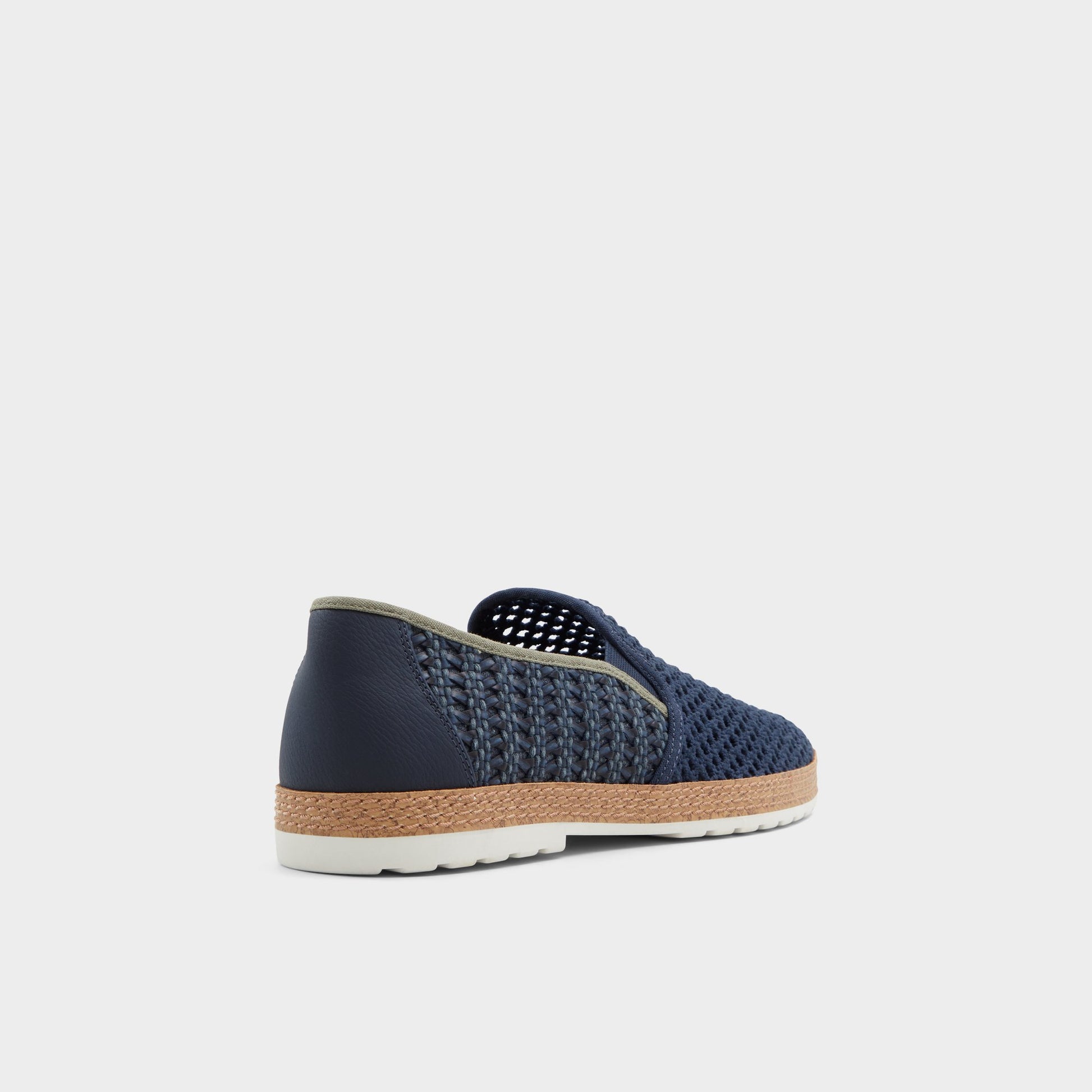 Three-quarter angle of Open Navy Kianou Espadrille's back side