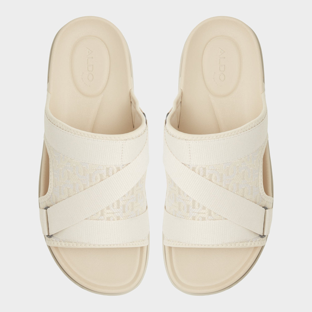 Top-down view of the Open Grey Deniels Slide sandal