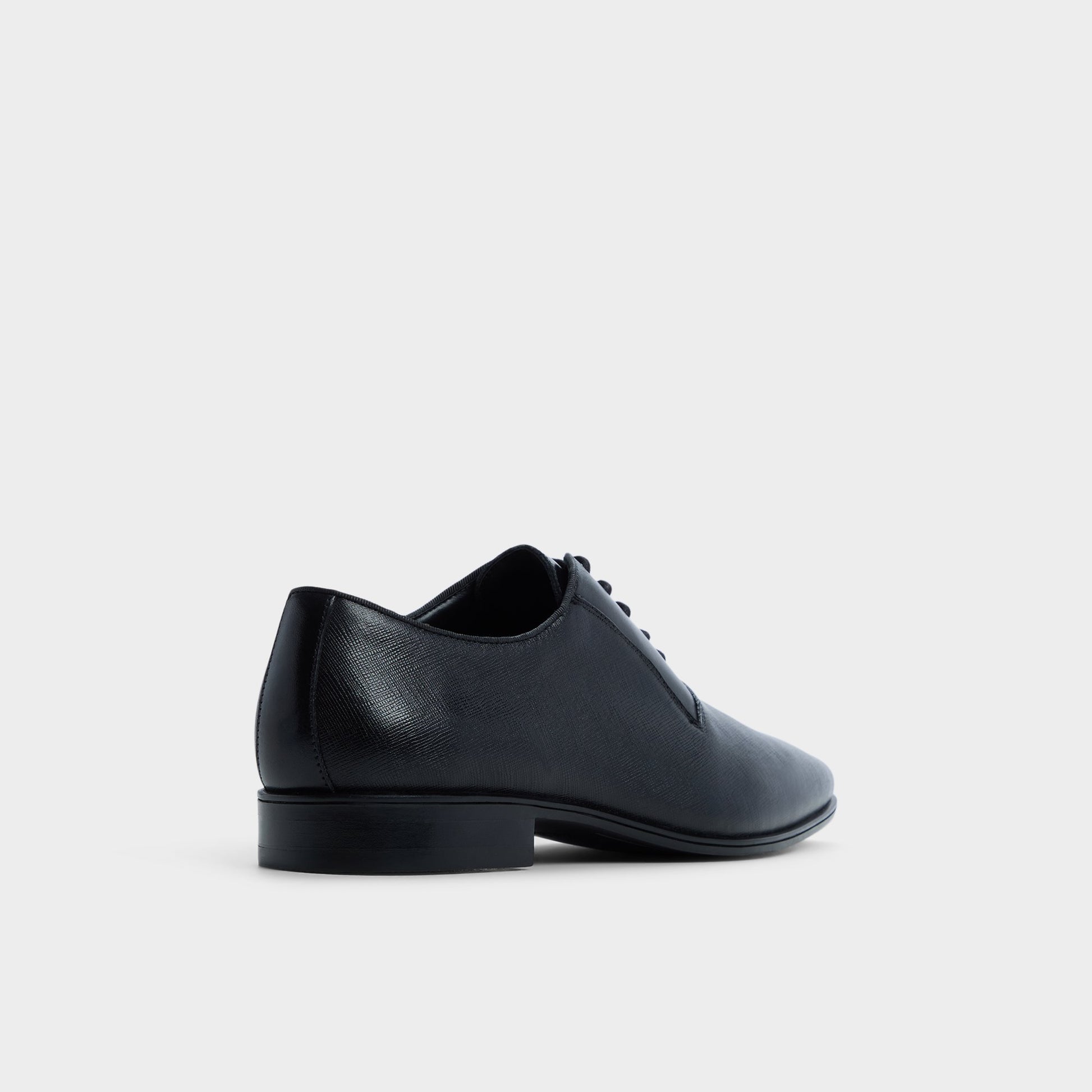 Three-quarter angle of Black Biaggoo Oxford shoe's back side
