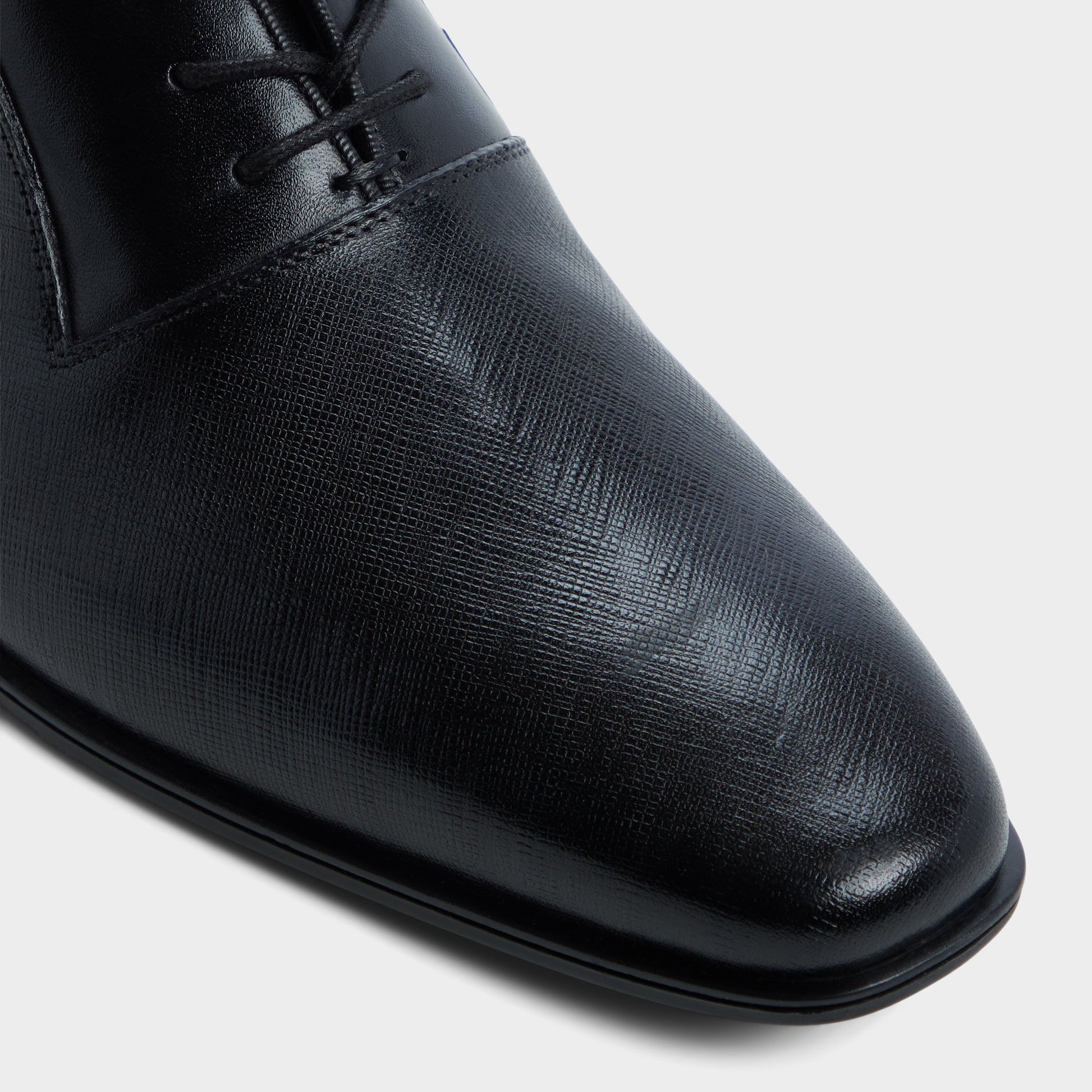 Close-up of the Black Biaggoo Oxford shoe