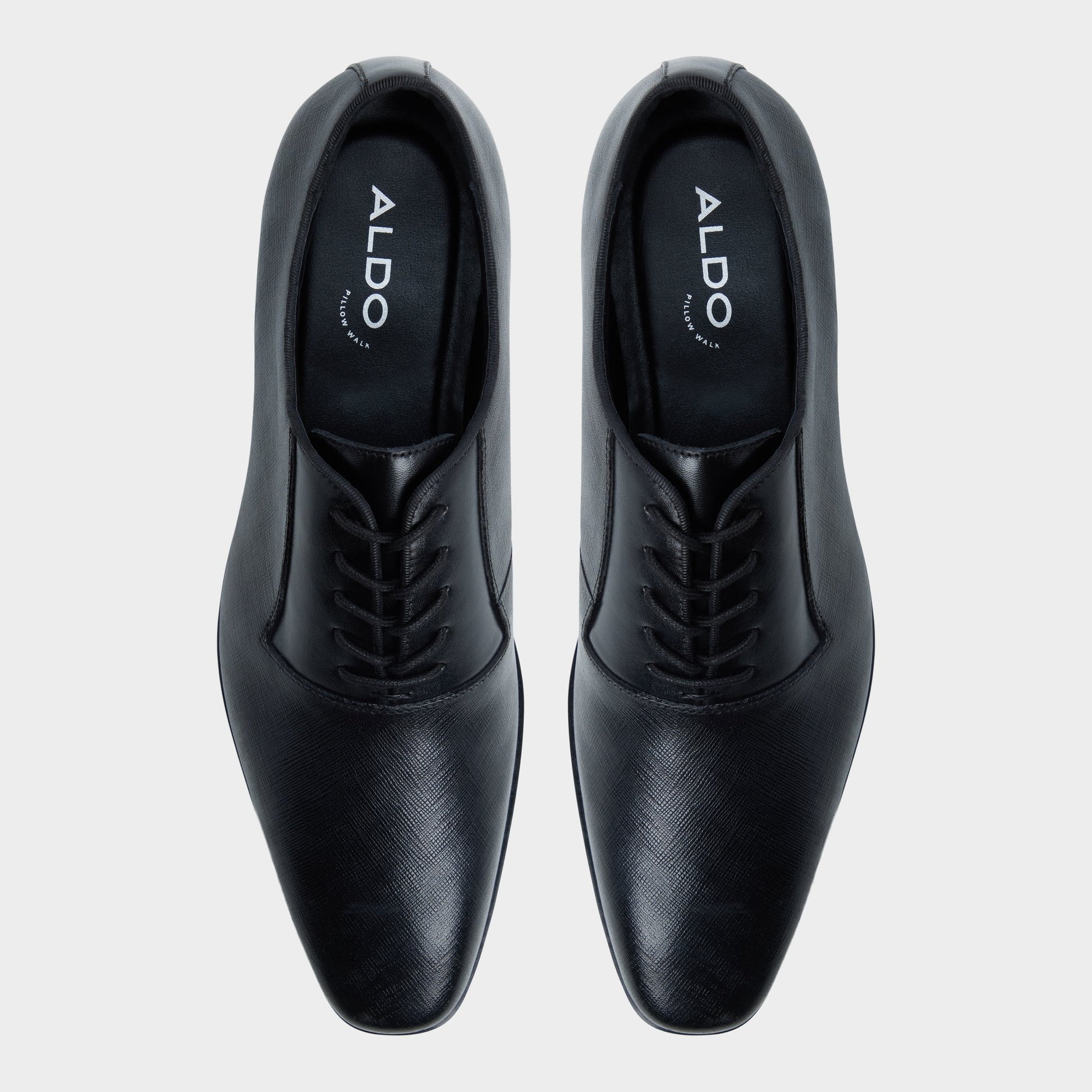 Top-down view of the Black Biaggoo Oxford shoe