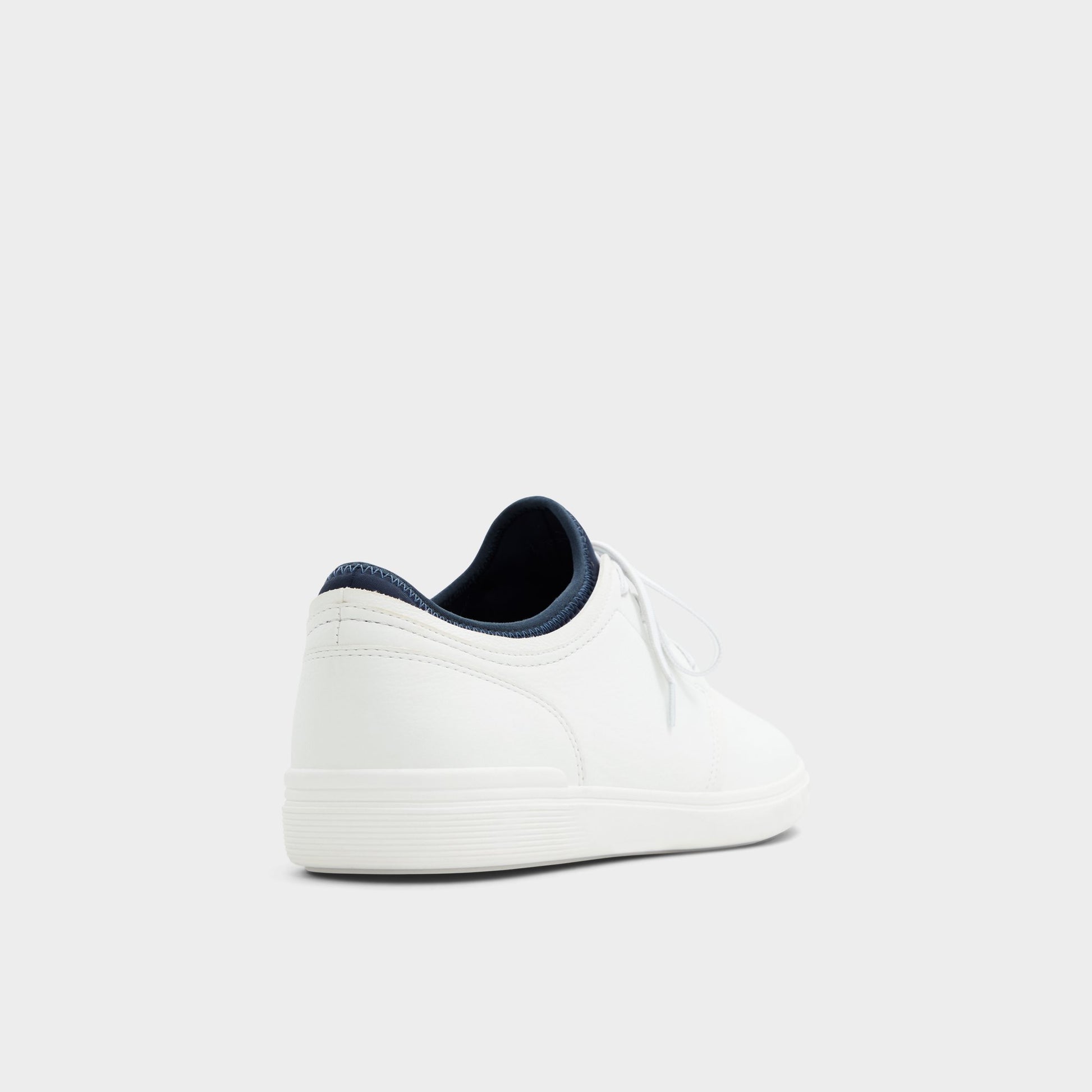 Three-quarter angle of White Omono Low top sneaker's back side