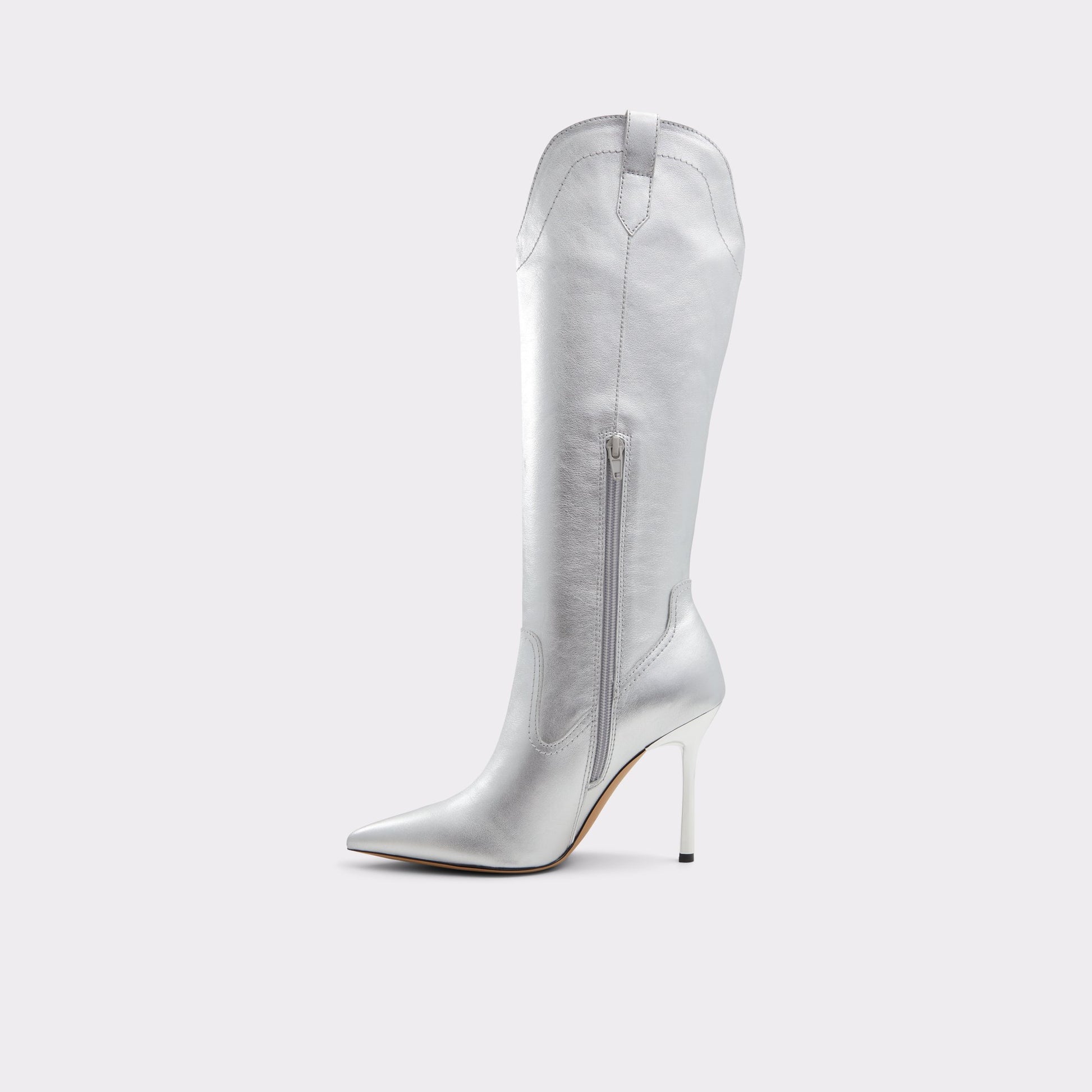 Side view of Silver Cavvietta Knee-high boot