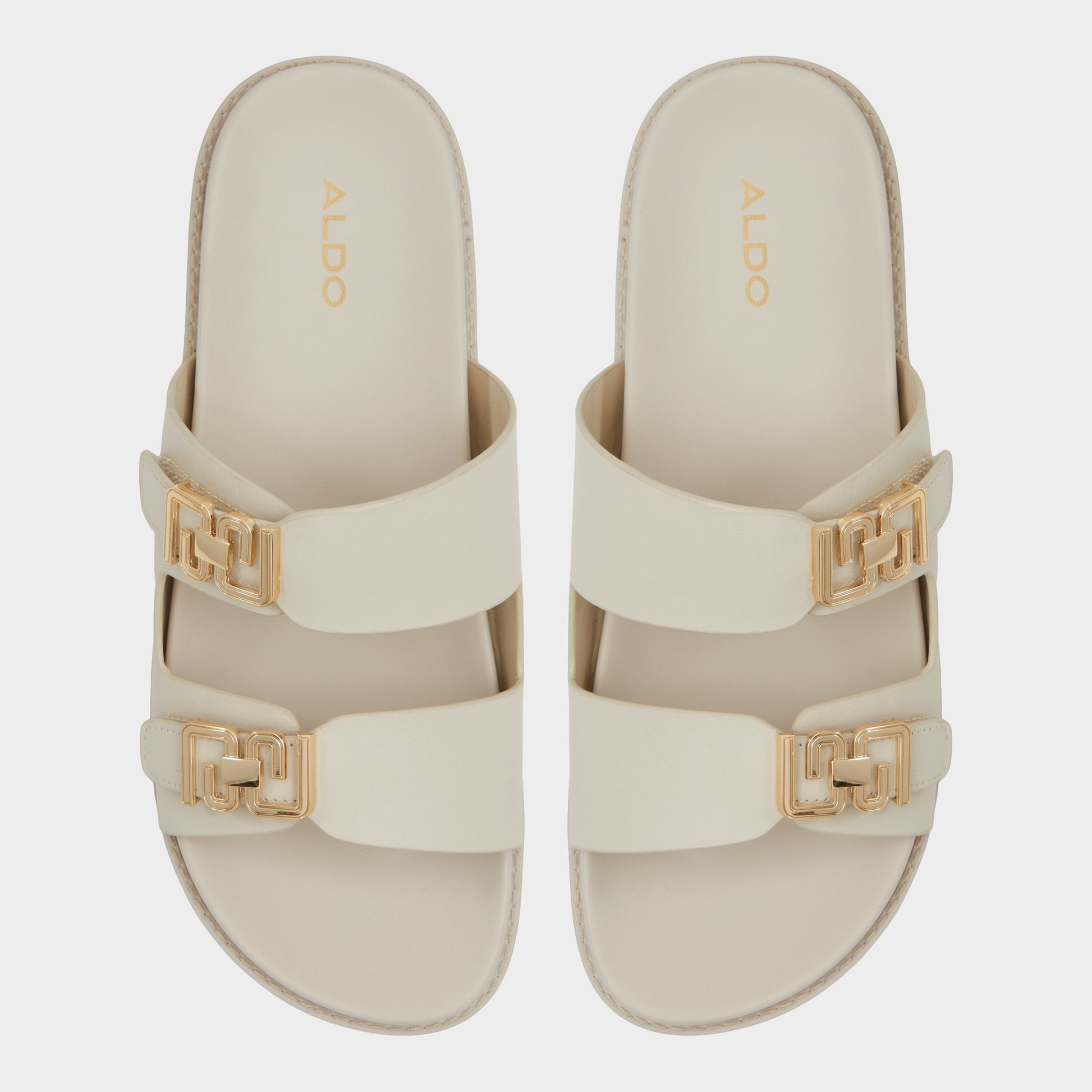 Top-down view of the Other white Alessie Footbed sandal