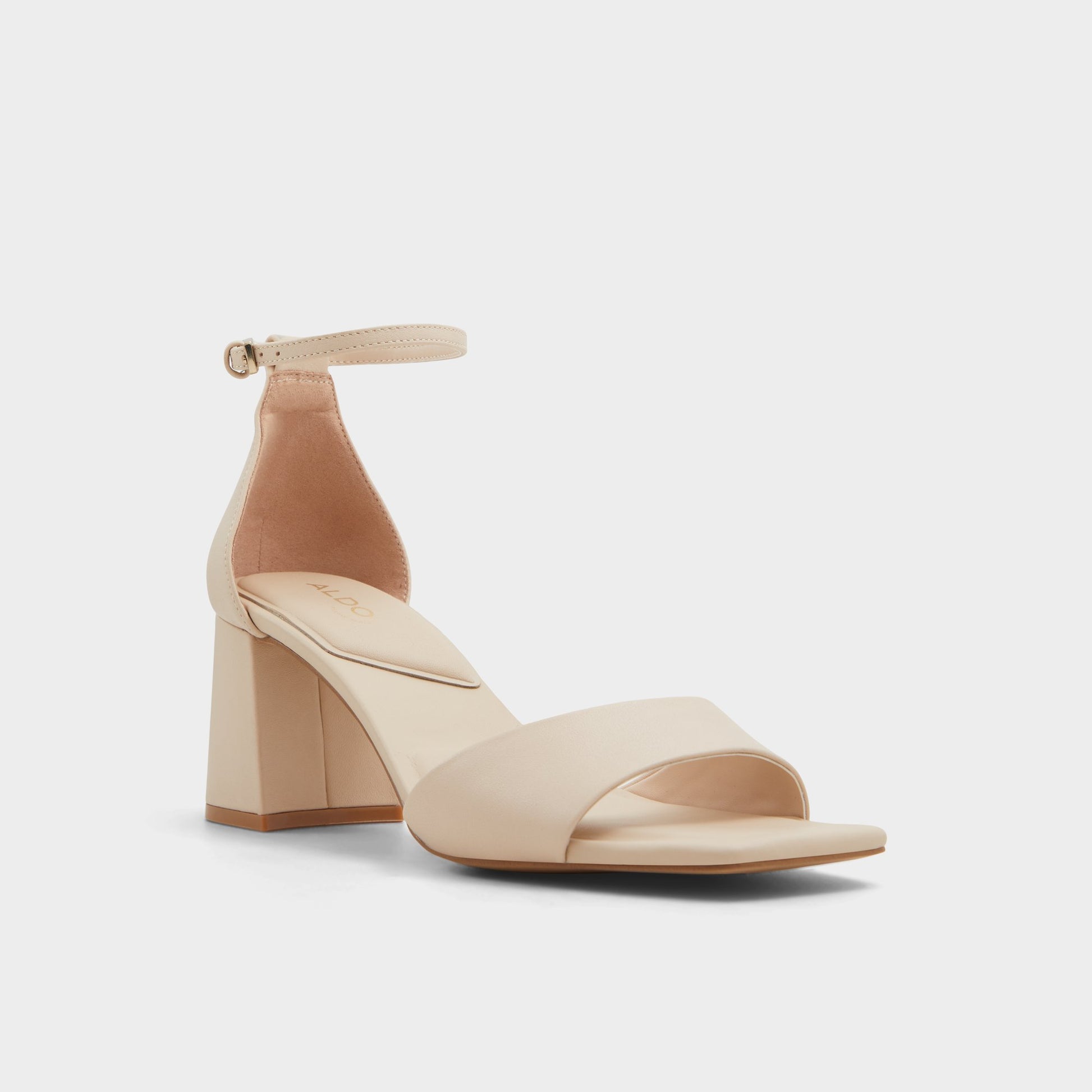 Three-quarter angle of Other Beige Maize Heeled sandal's front side