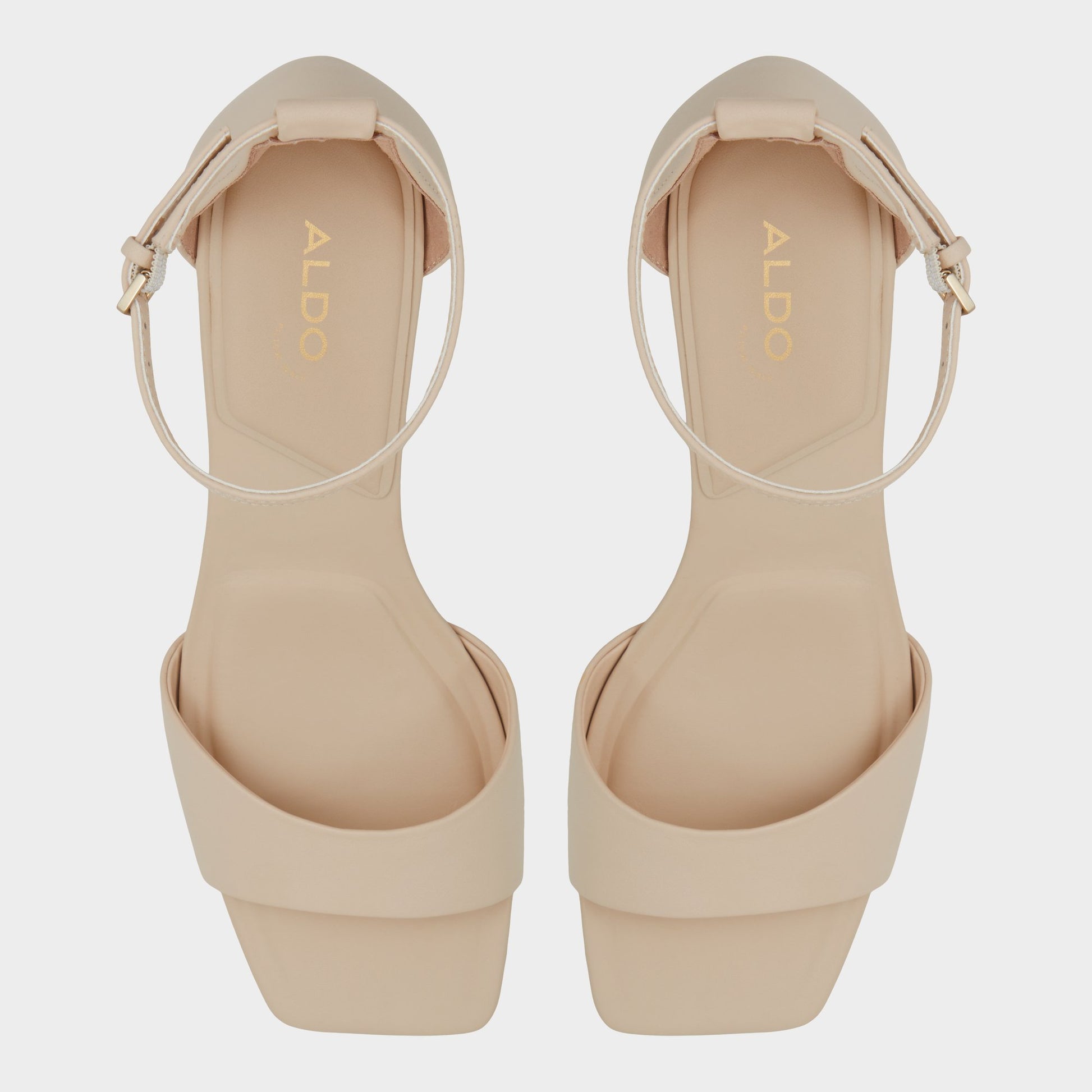 Top-down view of the Other Beige Maize Heeled sandal