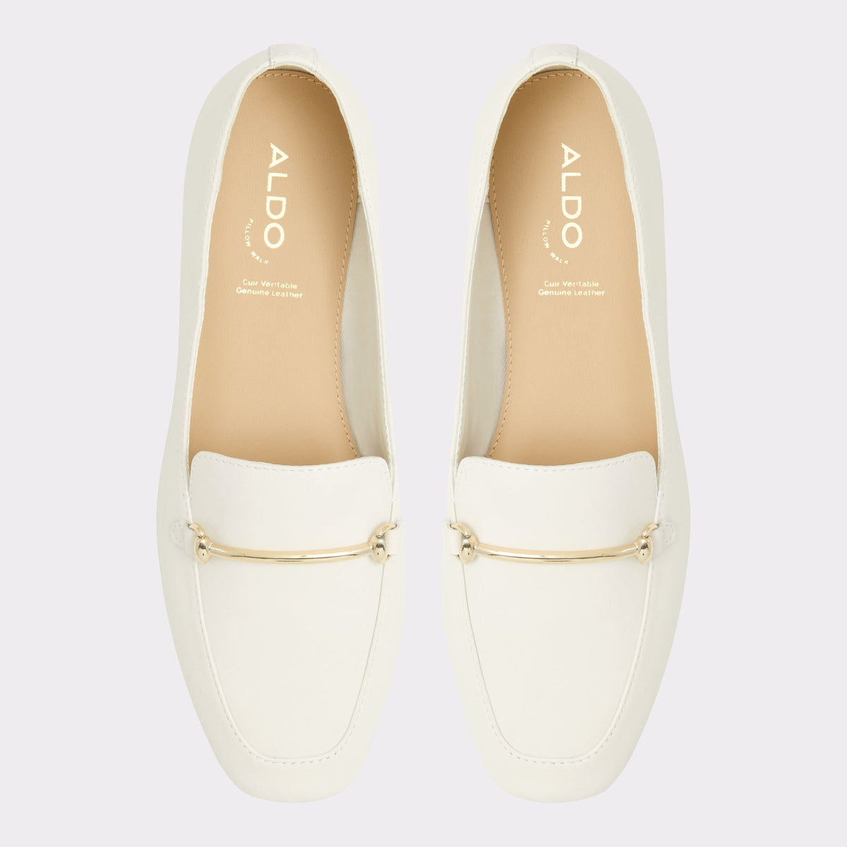 Top-down view of the Open White Harriot Loafer