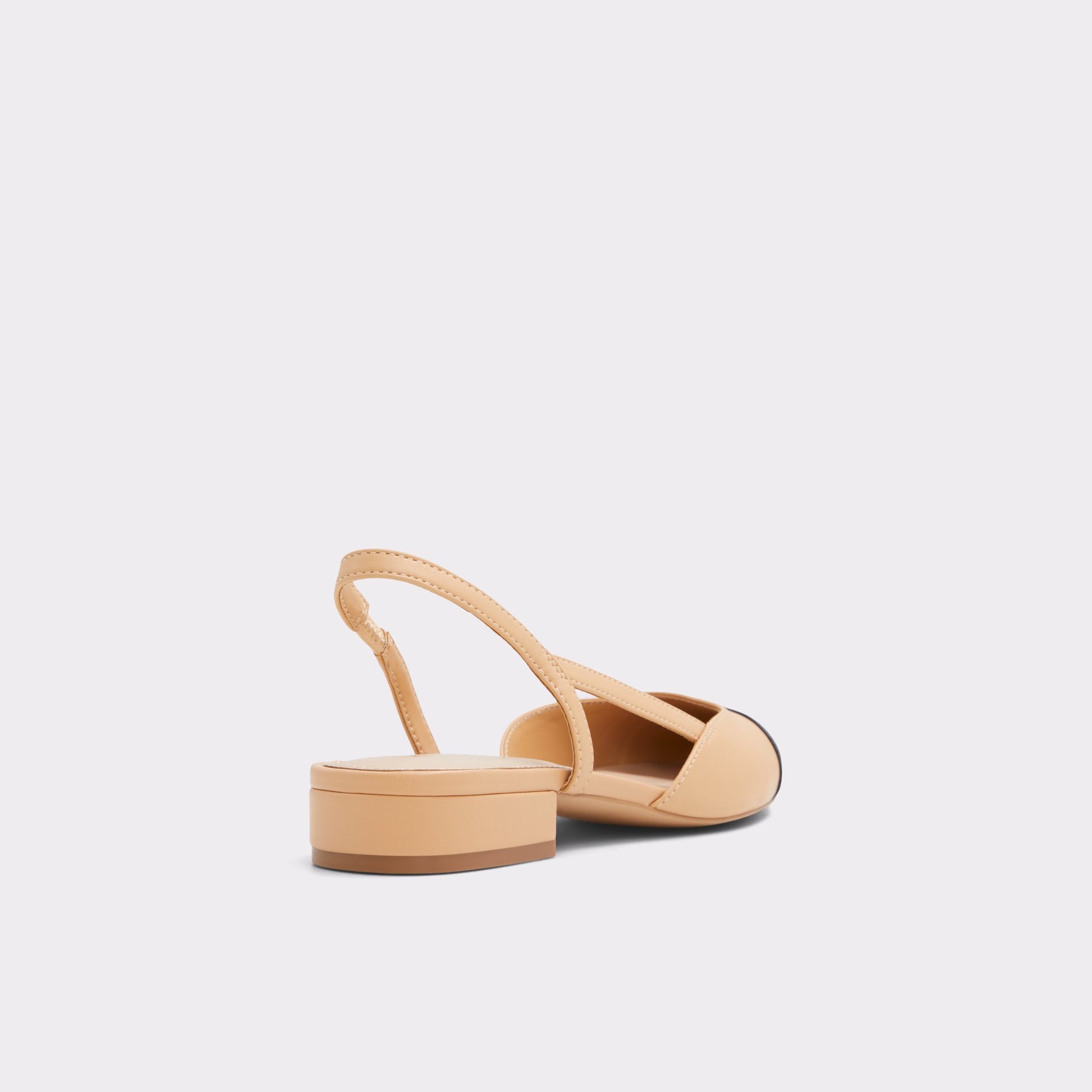 Three-quarter angle of Other Dark Beige Clementinne Slingback ballet flat's back side