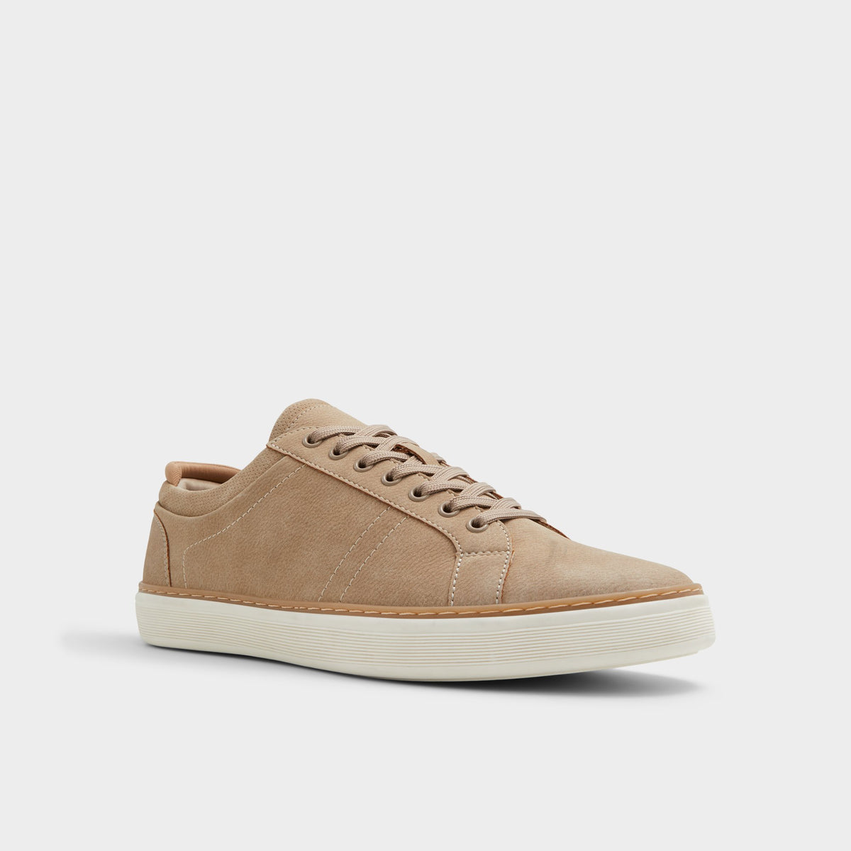 Three-quarter angle of Beige Greyson Low top sneaker's front side