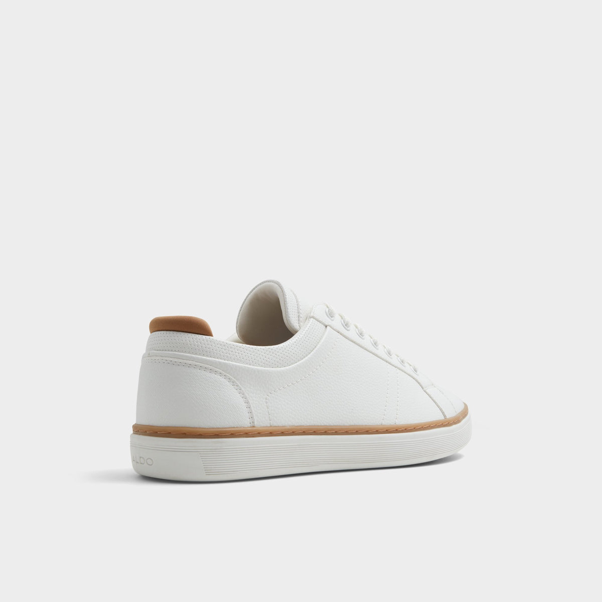 Three-quarter angle of White Greyson Low top sneaker's back side