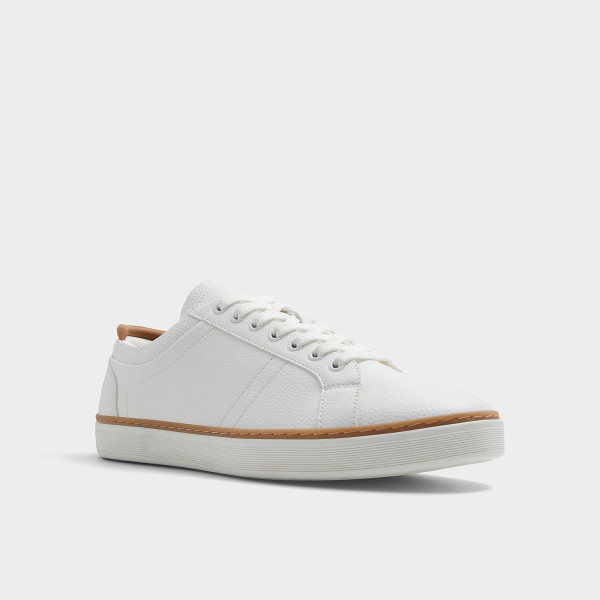 Three-quarter angle of White Greyson Low top sneaker's front side
