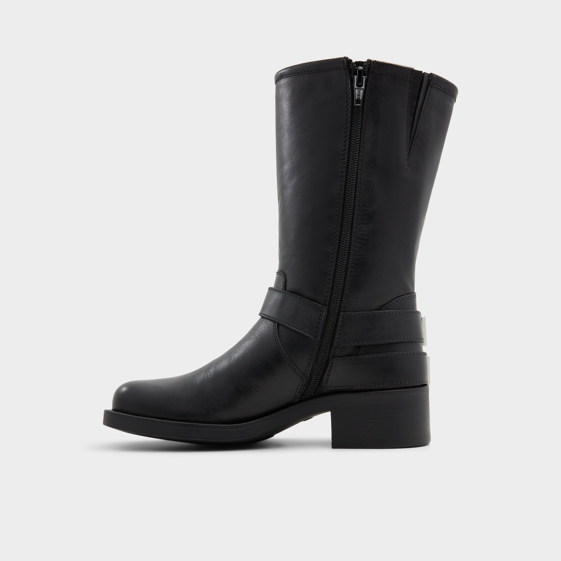 Side view of Black Ryderr Motorcycle ankle boot