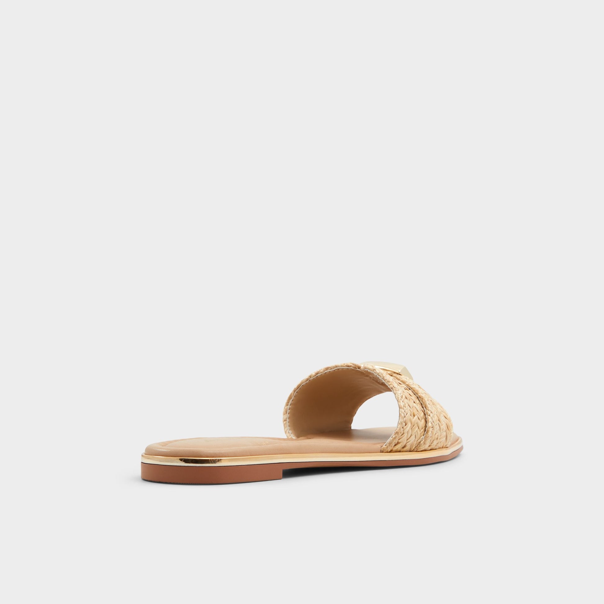 Three-quarter angle of Open Natural Darine Slide sandal's back side