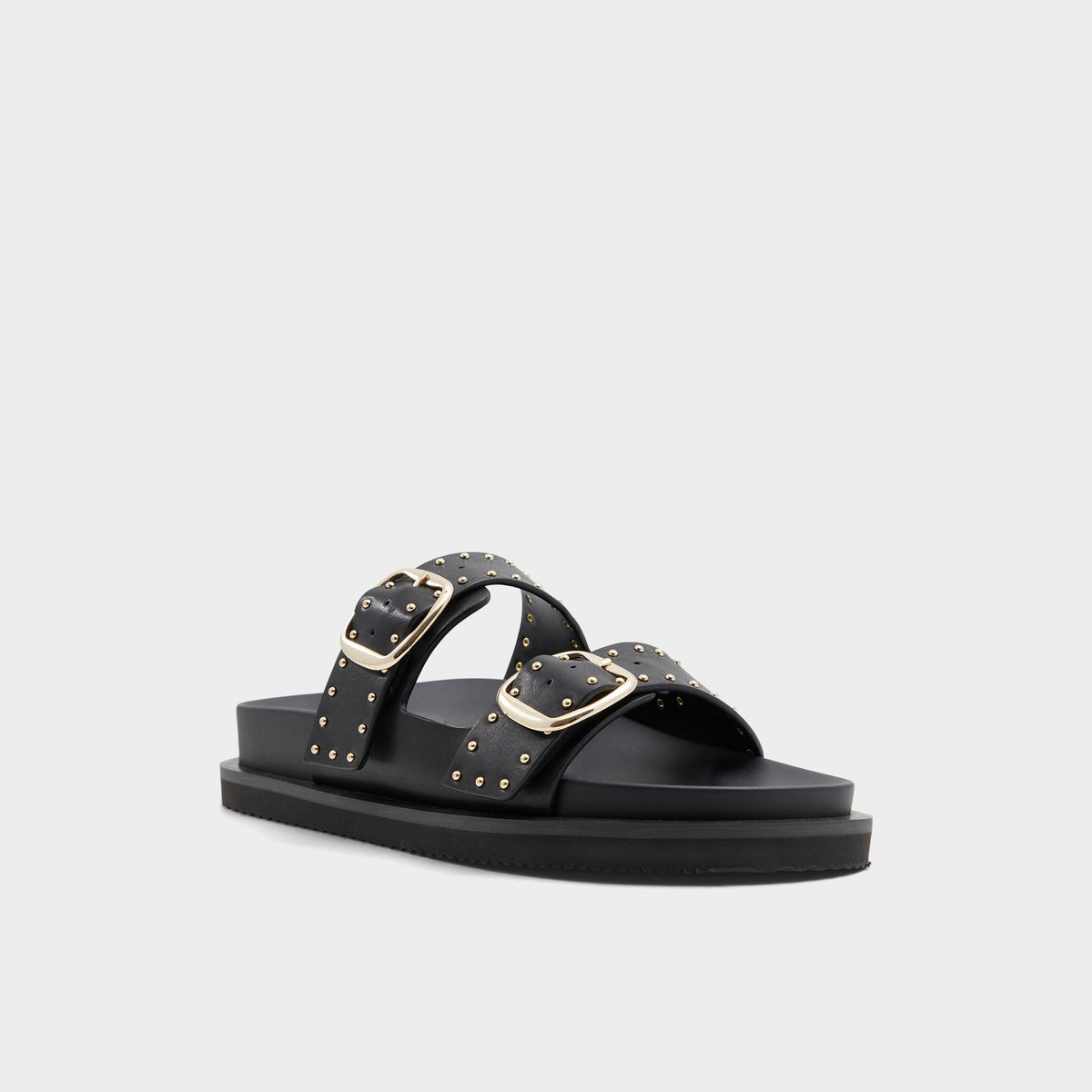 Three-quarter angle of Other Black Kravis Slide sandal's front side