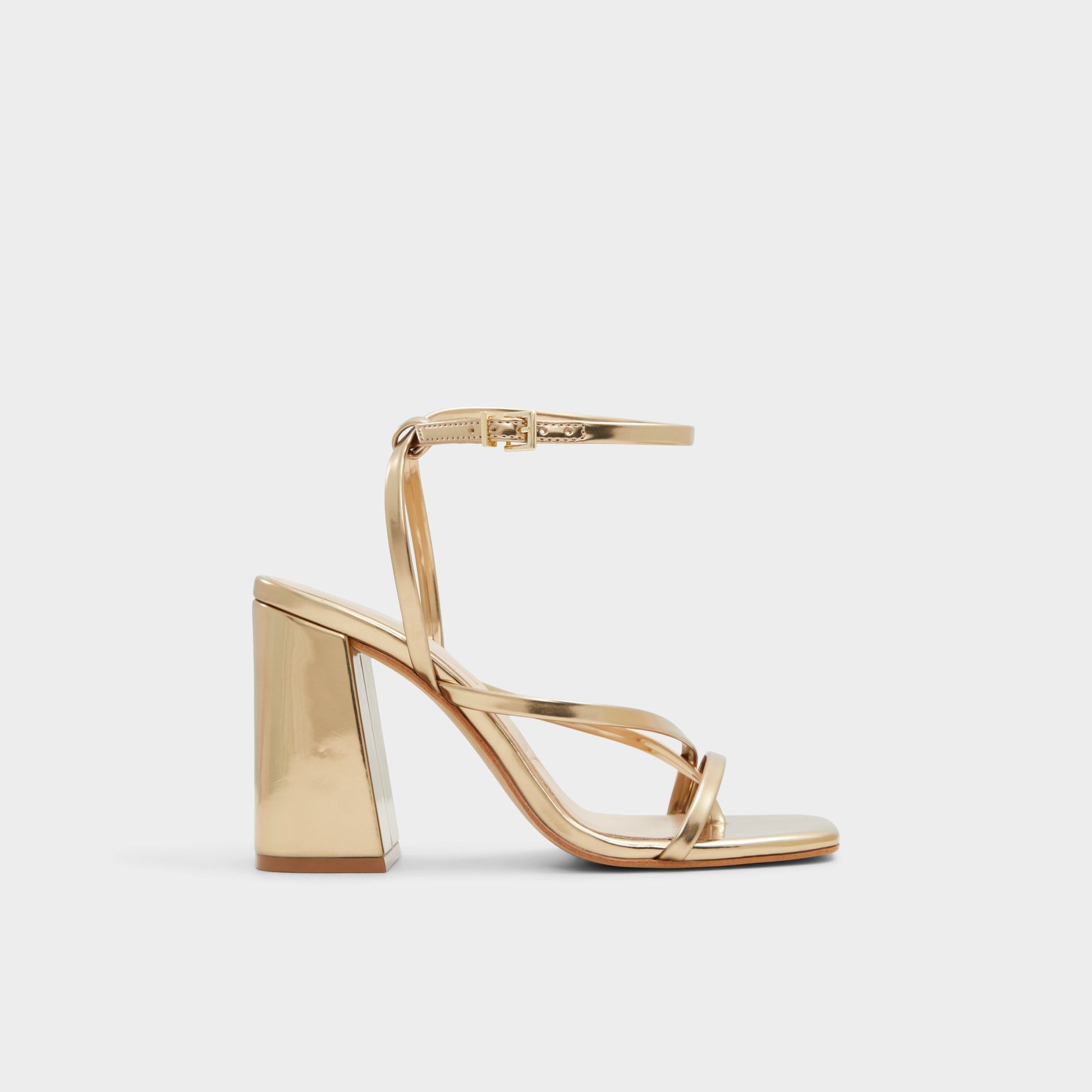 Main View of Gold Laurader Strappy heeled sandal for Womens