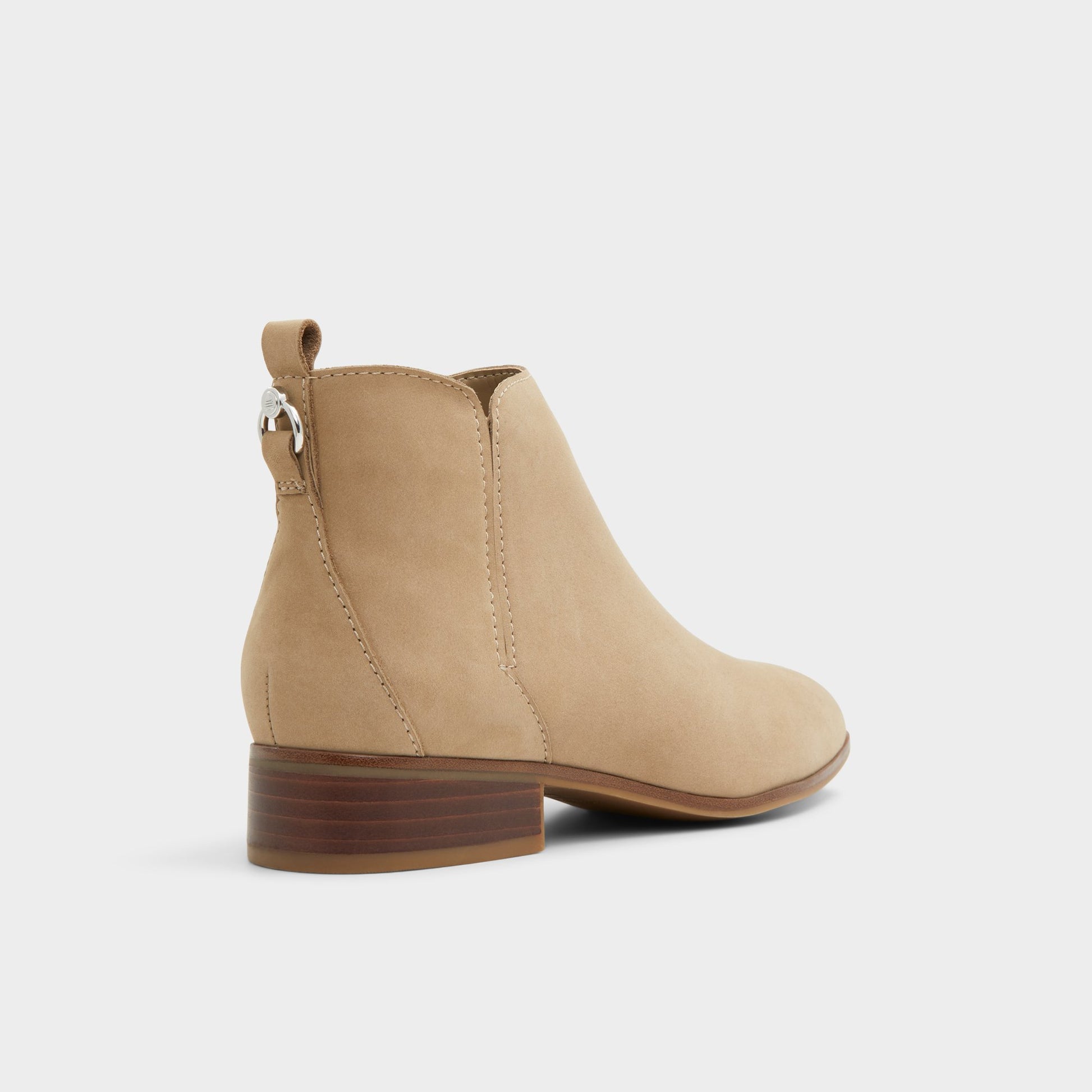 Three-quarter angle of Khaki Verity Chelsea boot's back side