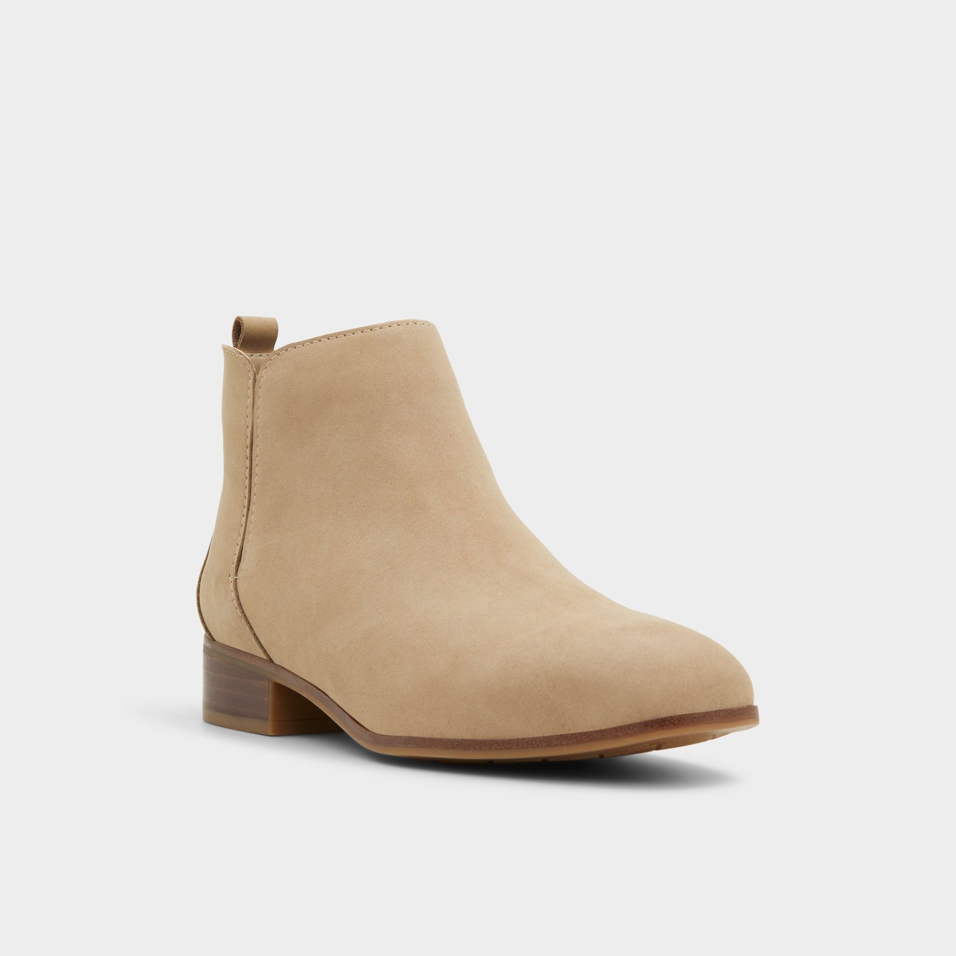 Three-quarter angle of Khaki Verity Chelsea boot's front side