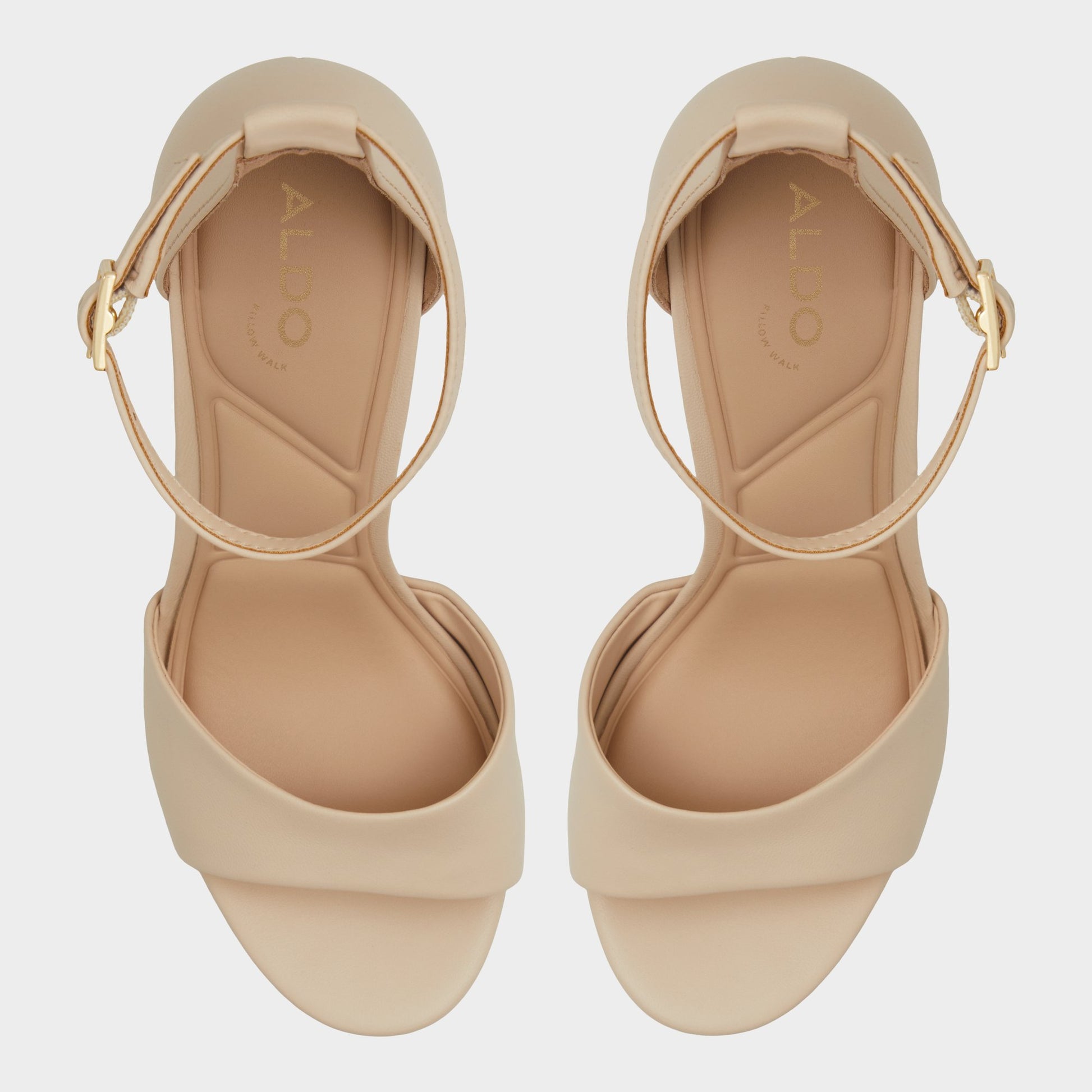 Top-down view of the Other Beige Enaegyn2.0 Strappy heeled sandal