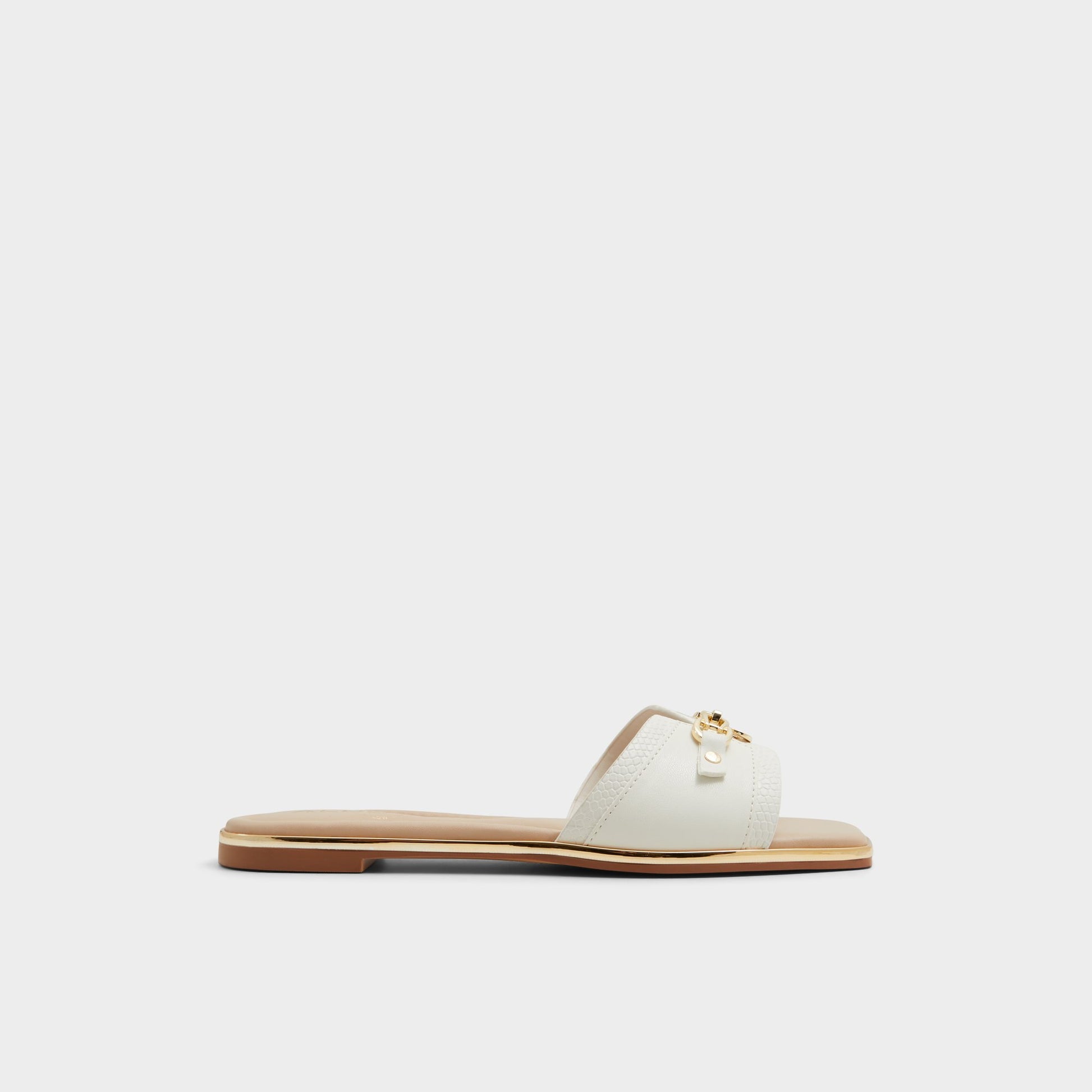 Main View of Open white Alamassi Slide sandal for Womens