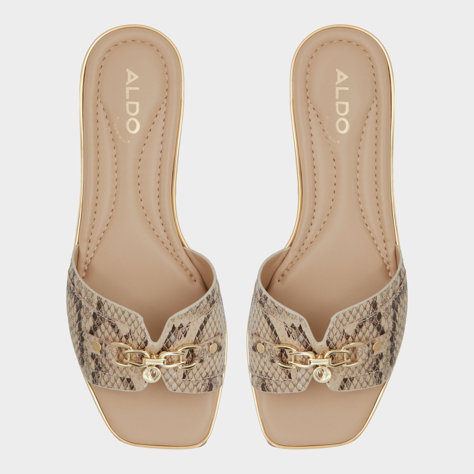Top-down view of the Brown Multi Alamassi Slide sandal