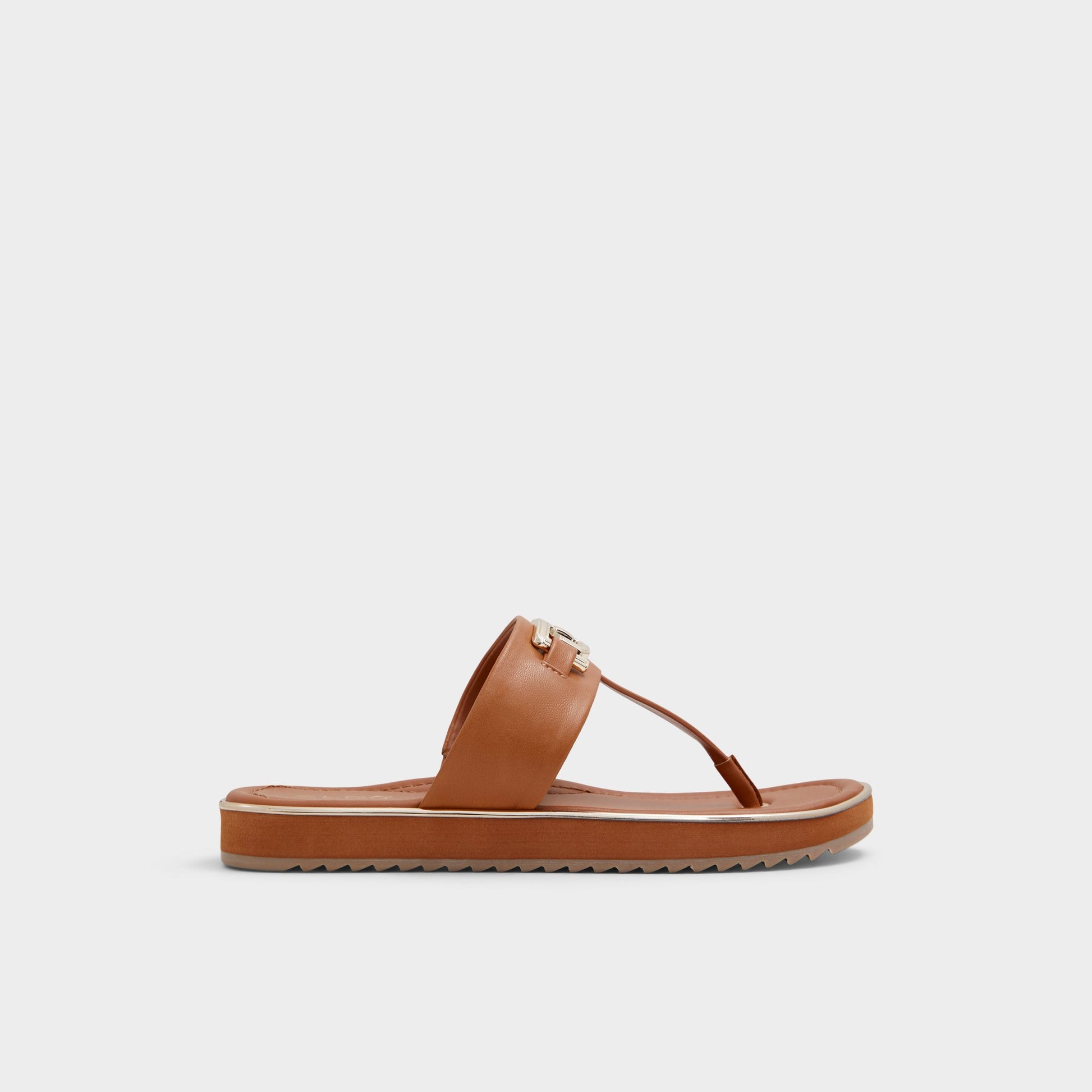 Main View of Medium Brown Adirahar T-strap sandal for Womens