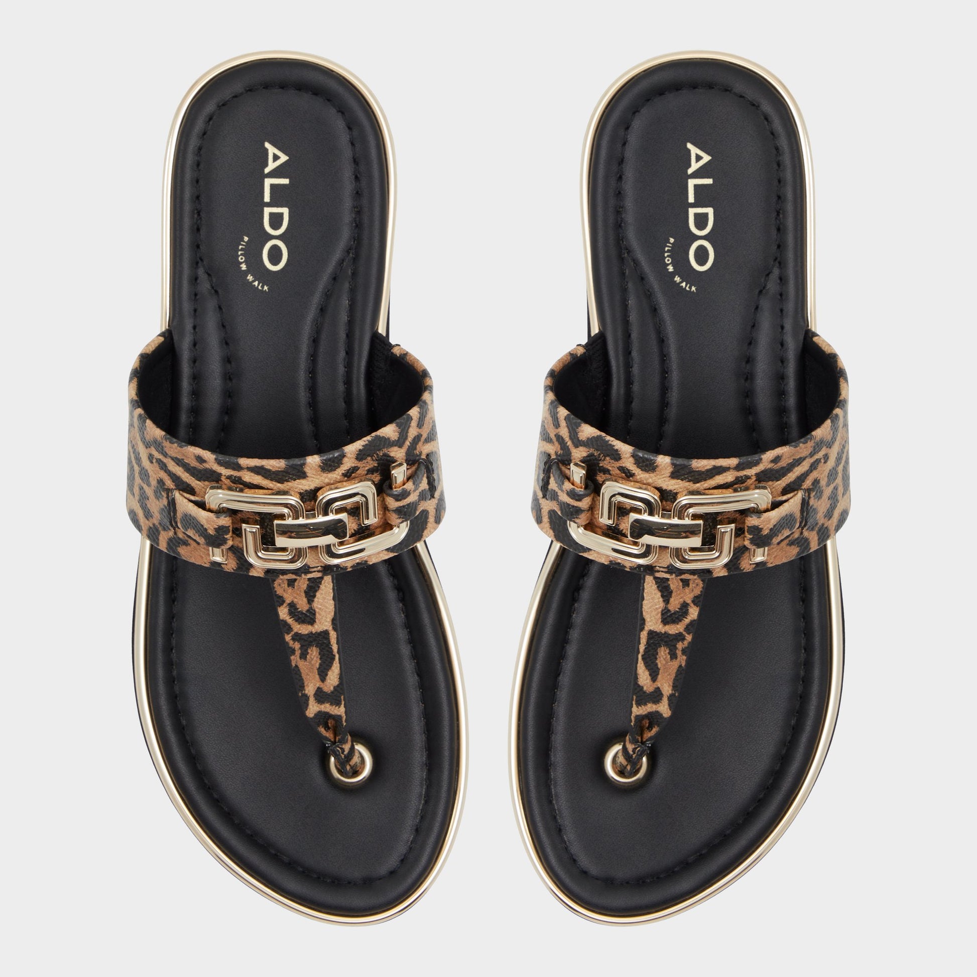 Top-down view of the Brown Multi Adirahar T-strap sandal