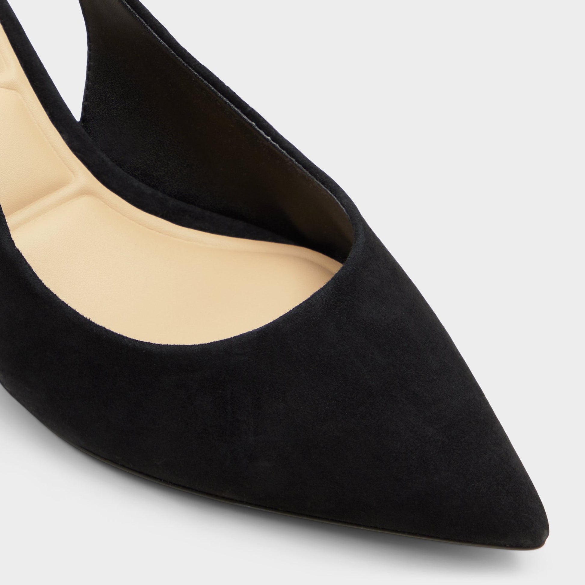 Close-up of the Other Black Uliana Slingback heel